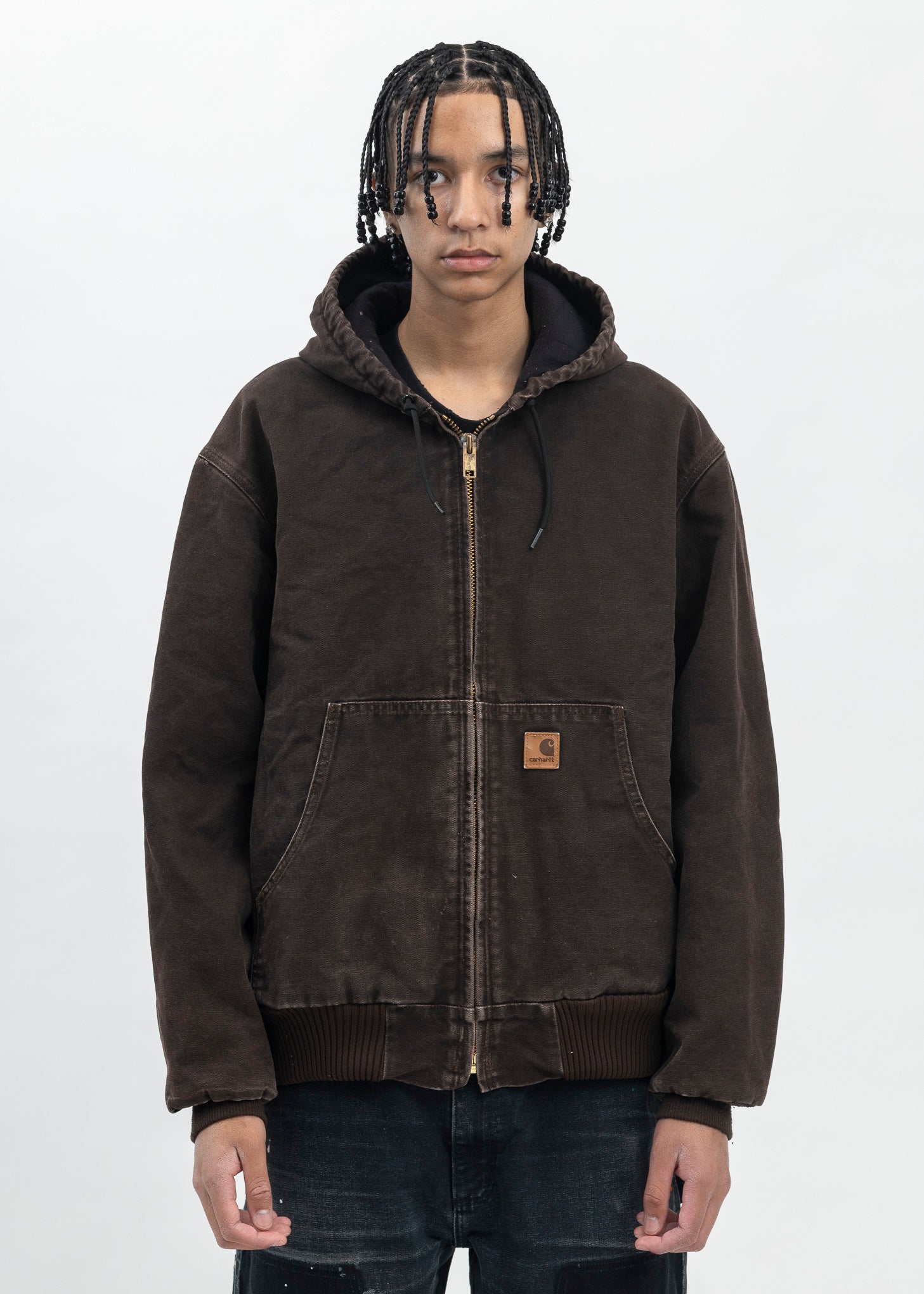 Vintage Brown Carhartt Hooded Jacket