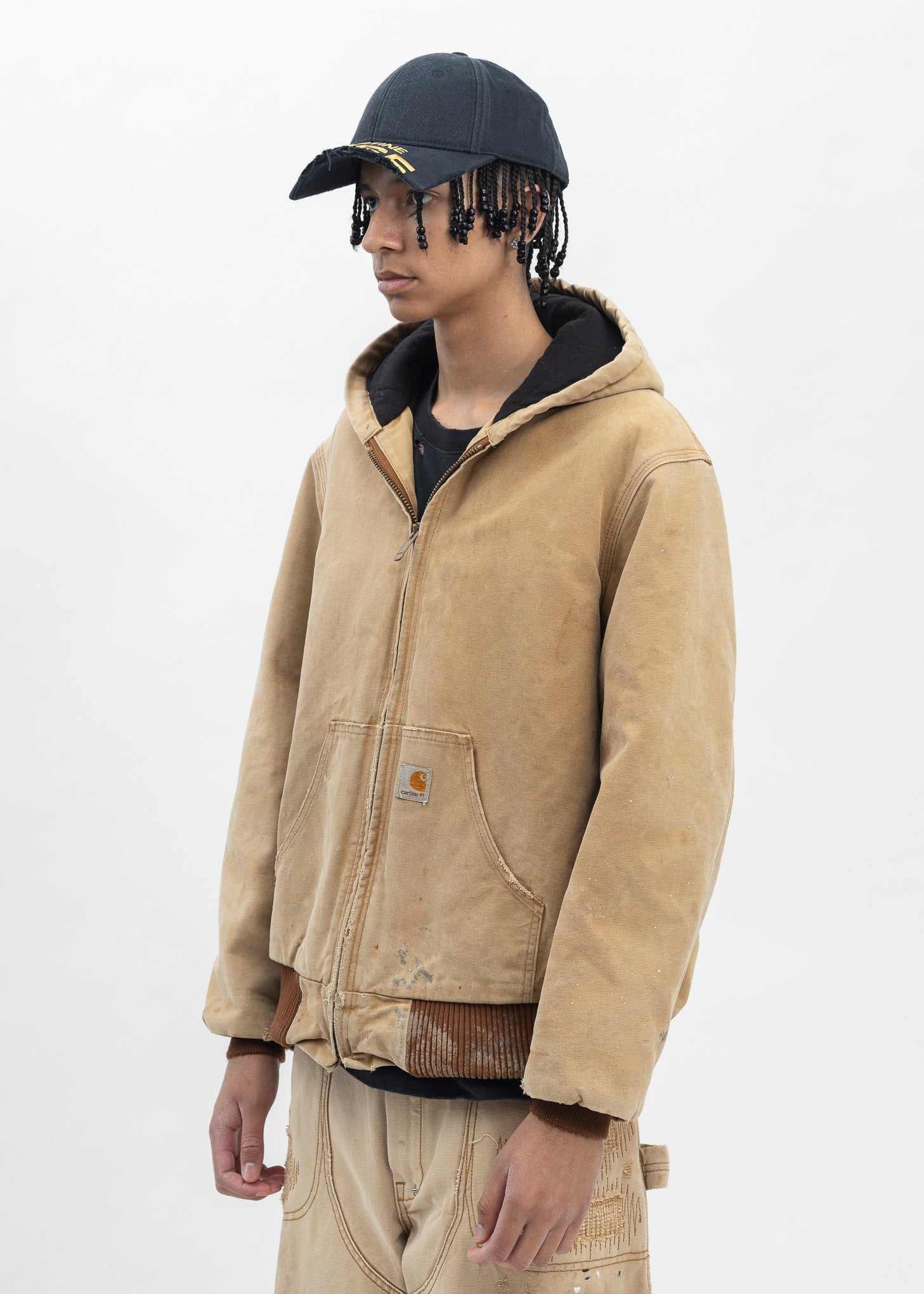 Vintage Beige Carhartt Hooded Jacket - Image 3