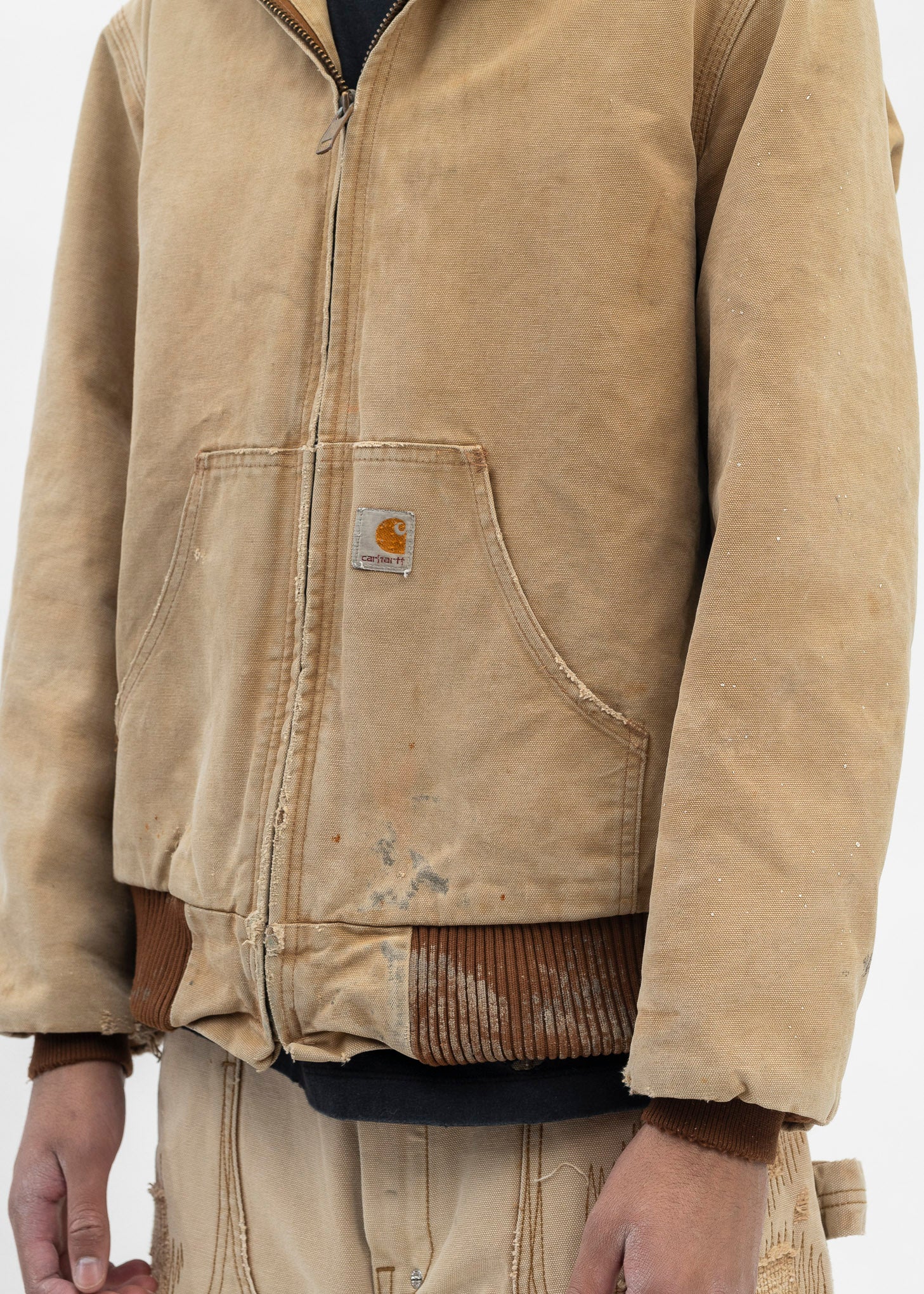 Vintage Beige Carhartt Hooded Jacket - Image 4