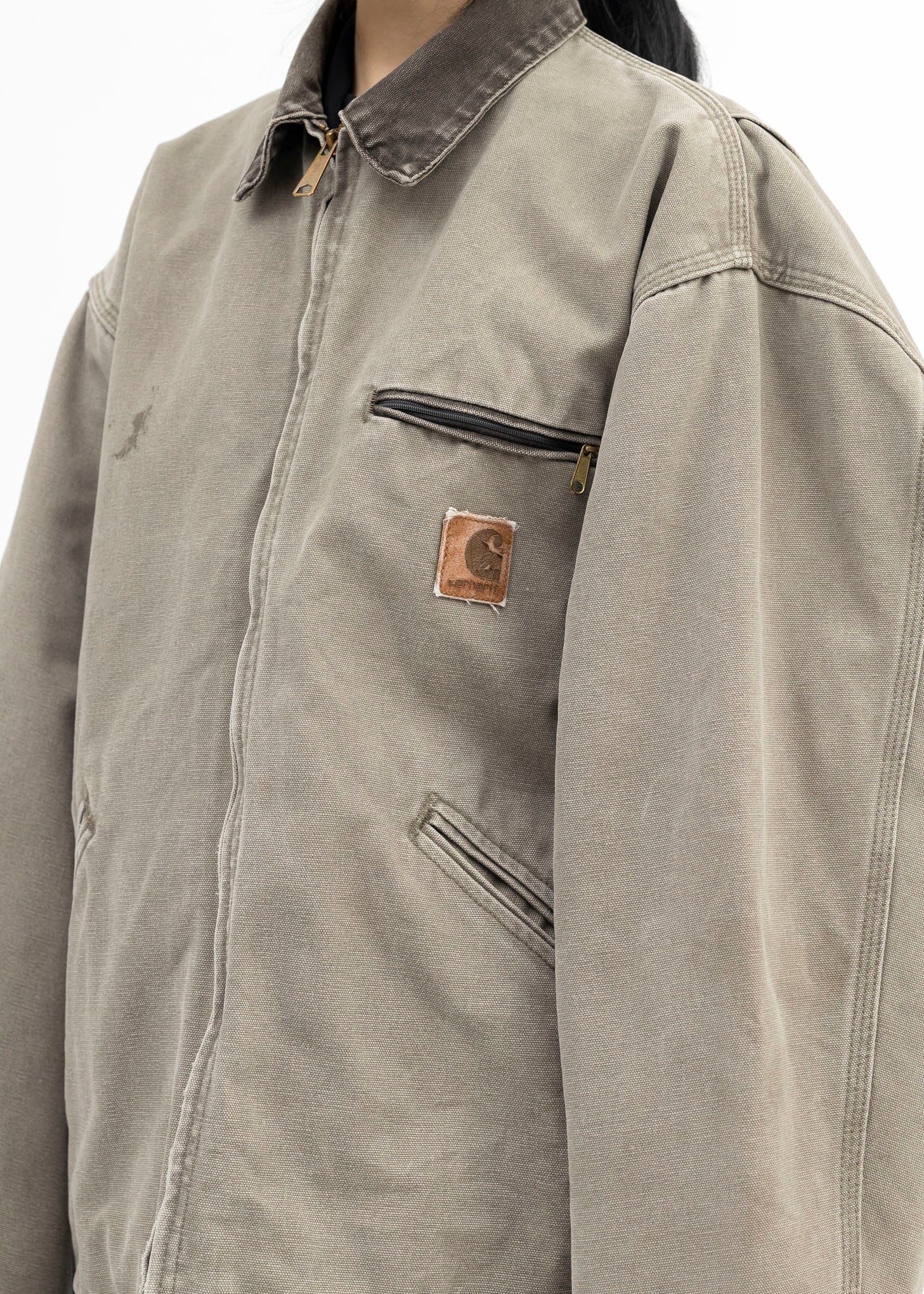 Vintage Grey Carhartt Detroit Jacket - Image 2