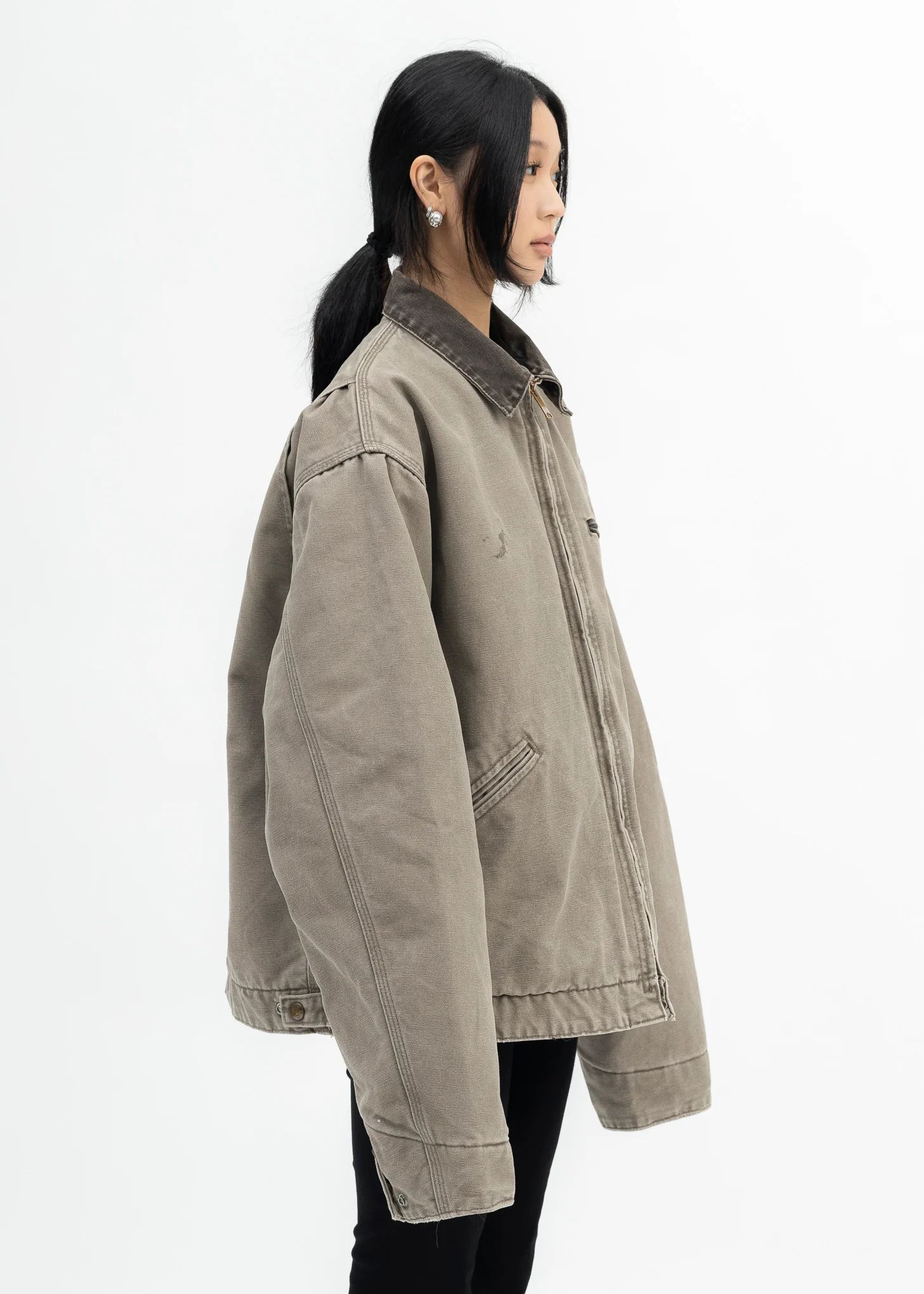 Vintage Grey Carhartt Detroit Jacket - Image 3