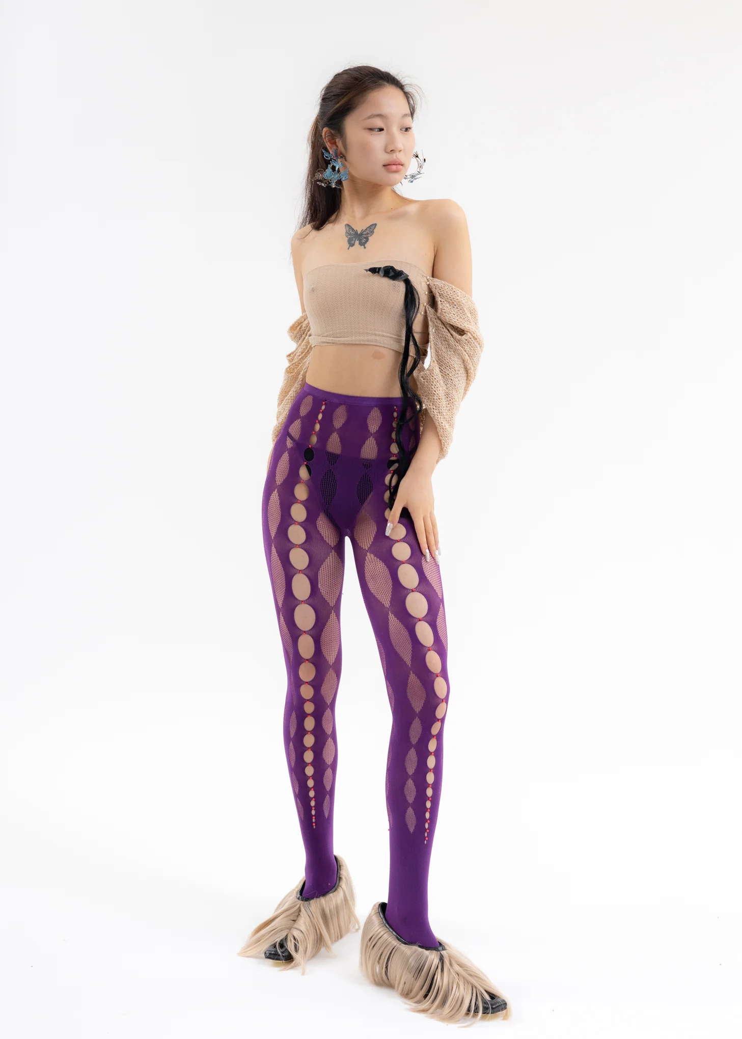 VIOLET SEMI-SHEER STOCKINGS - Image 5