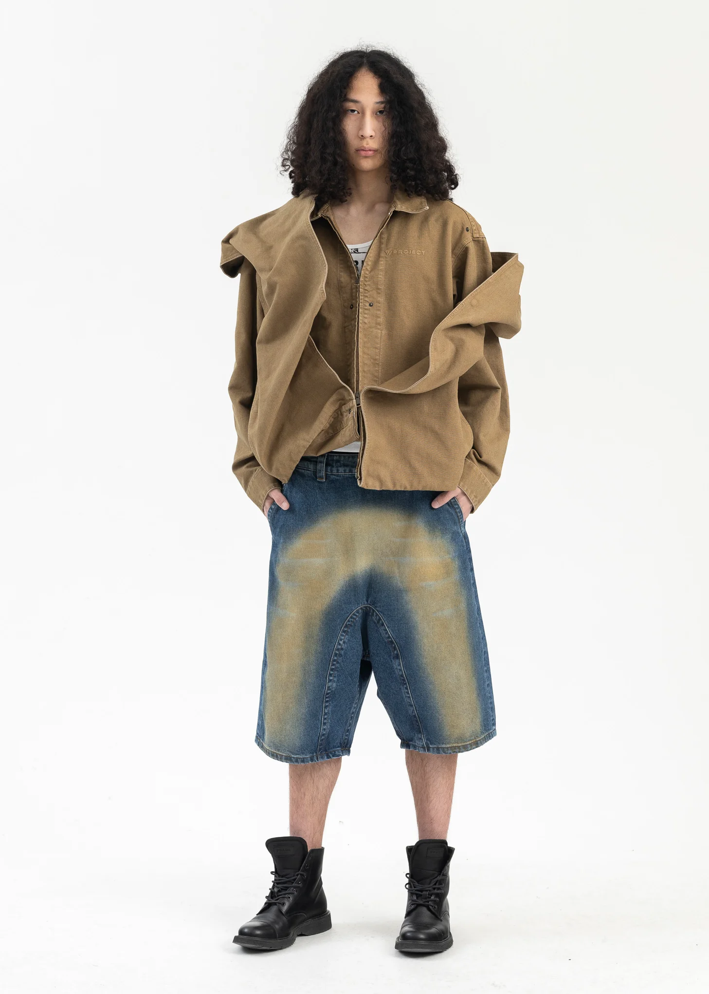 WARM BEIGE SNAP OFF PANEL HOOD CARGO JACKET - Image 10