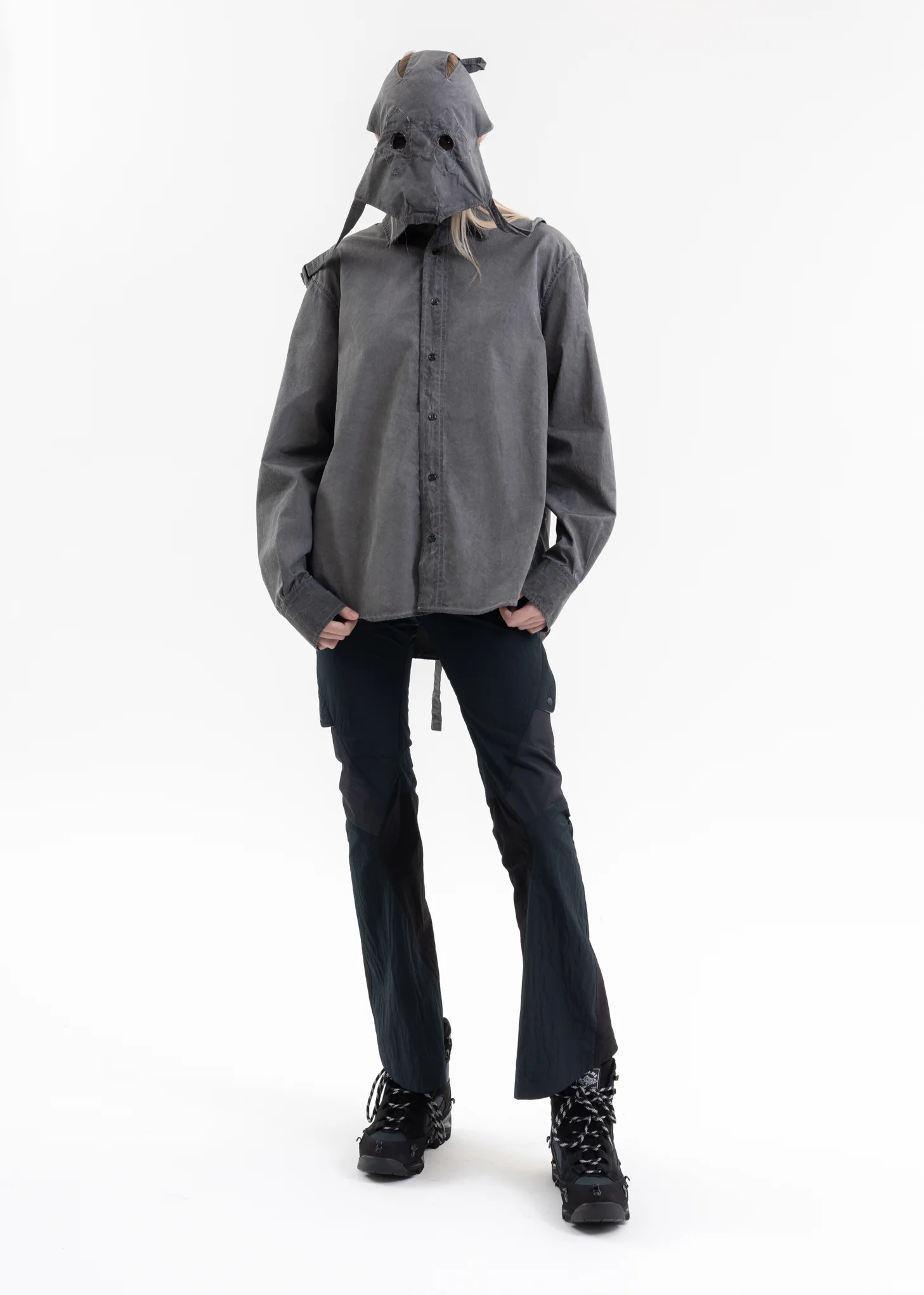 WASH BLACK FLOWER MASK LS SHIRT - Image 6