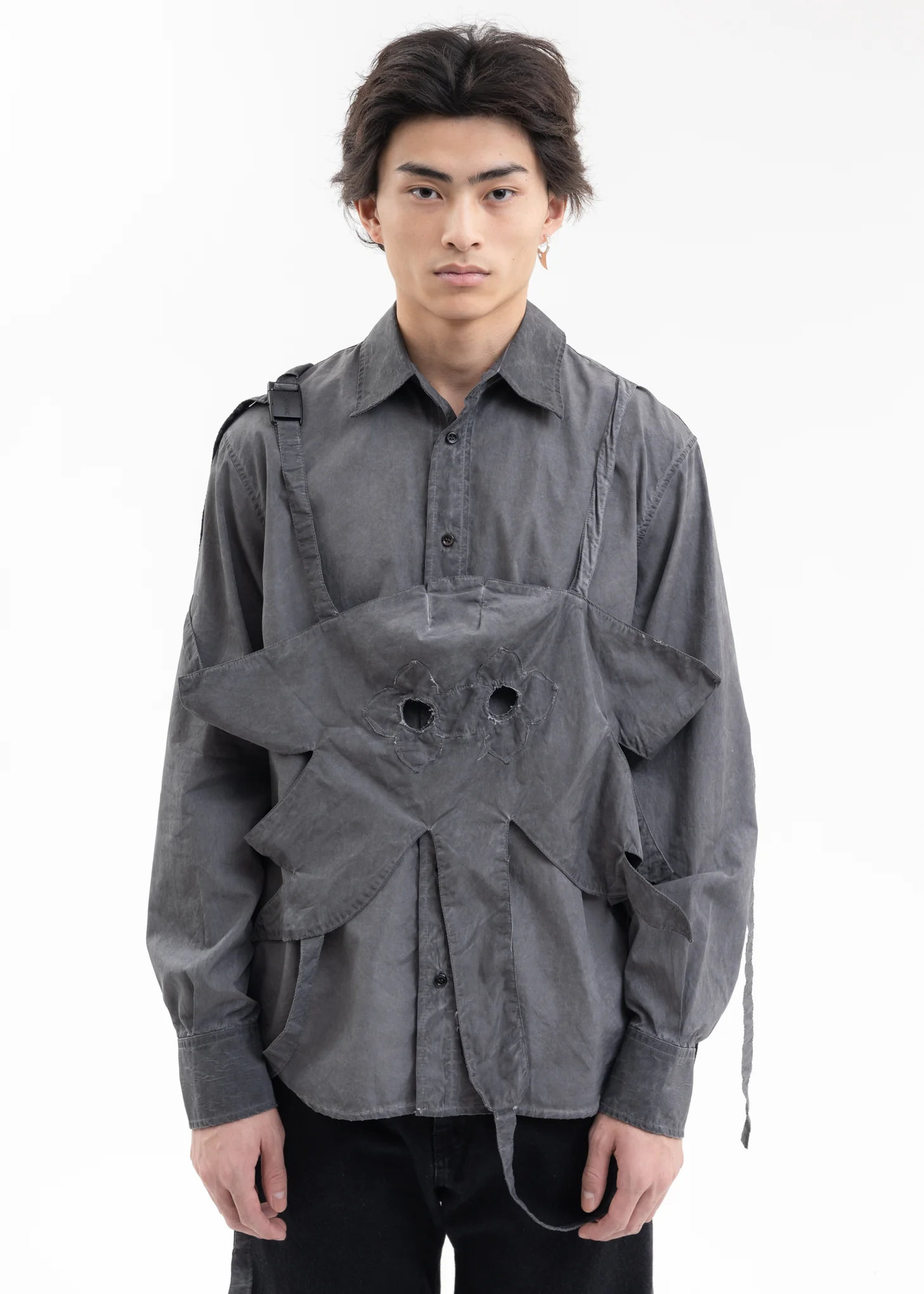 WASH BLACK FLOWER MASK LS SHIRT - Image 10