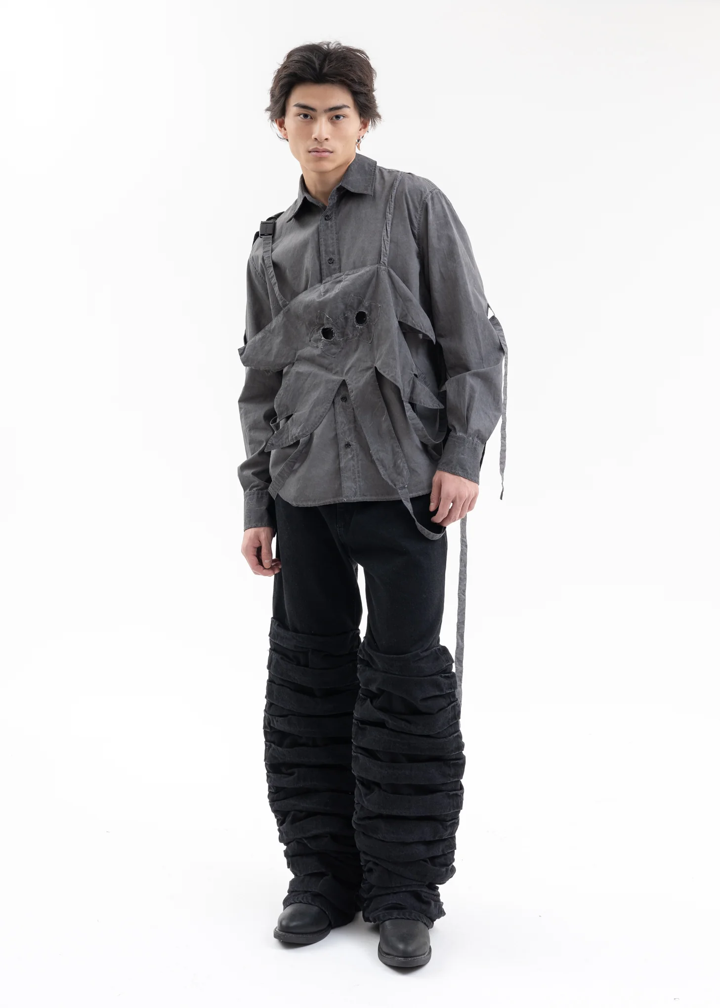 WASH BLACK FLOWER MASK LS SHIRT - Image 14