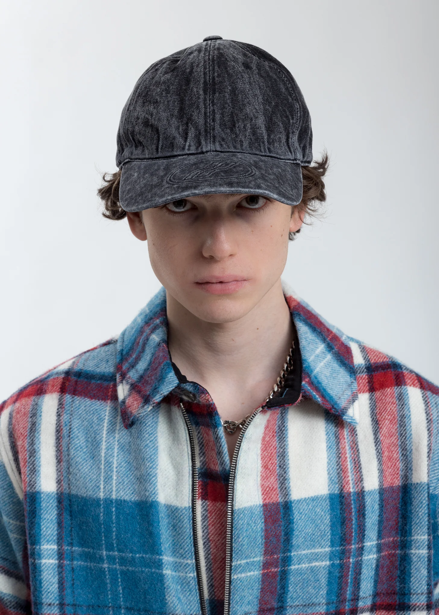 Wash Black WD Embossed Logo Denim Cap