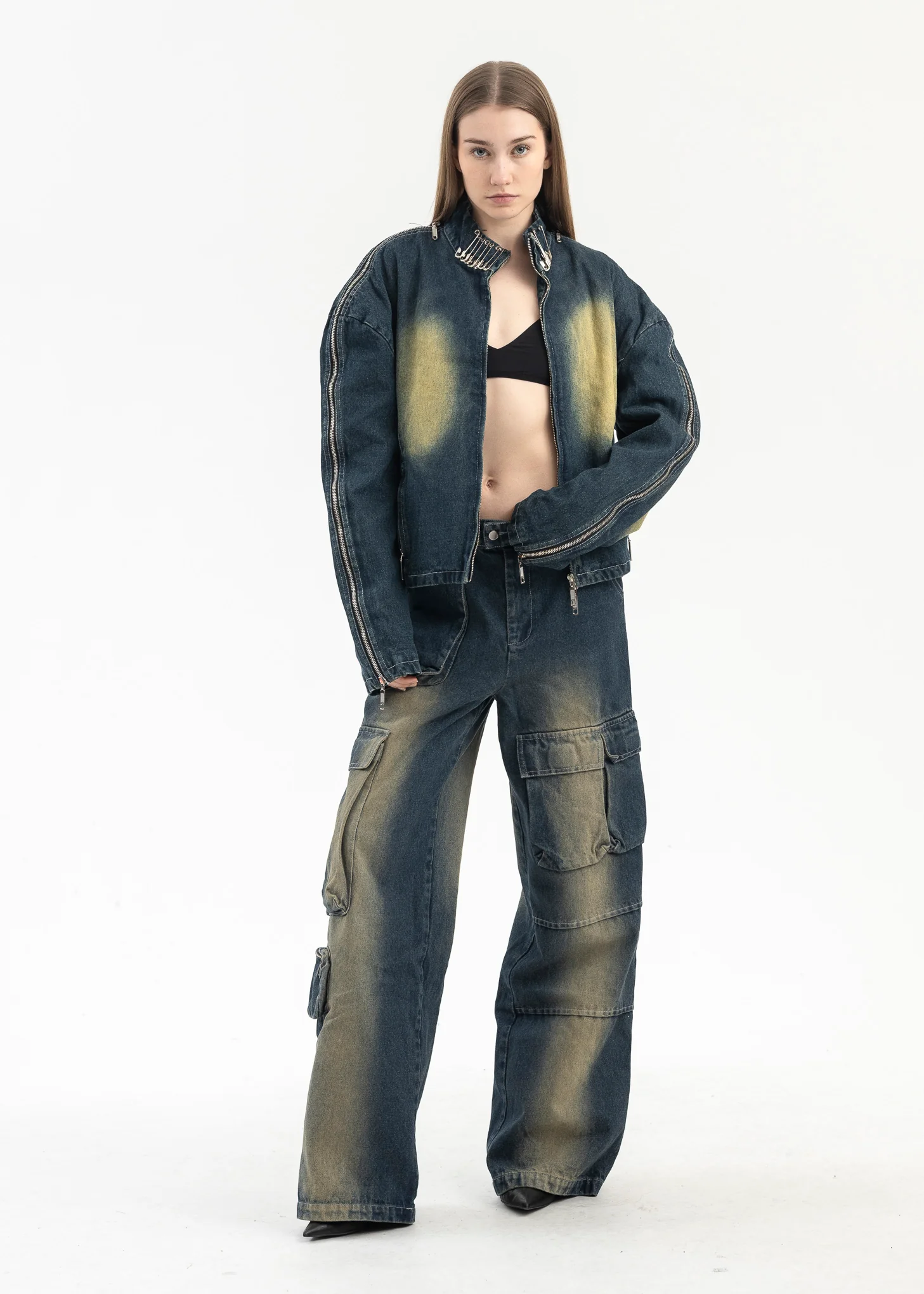 WASH BLUE PINS DENIM JACKET - Image 6