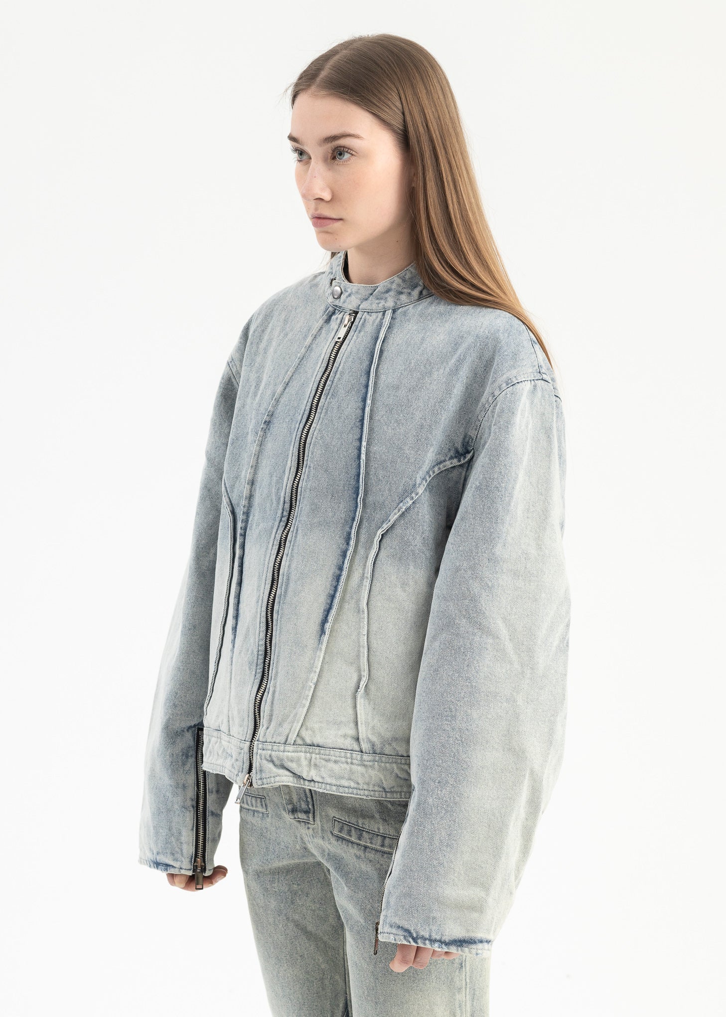 WASH LIGHT BLUE DENIM JACKET - Image 3