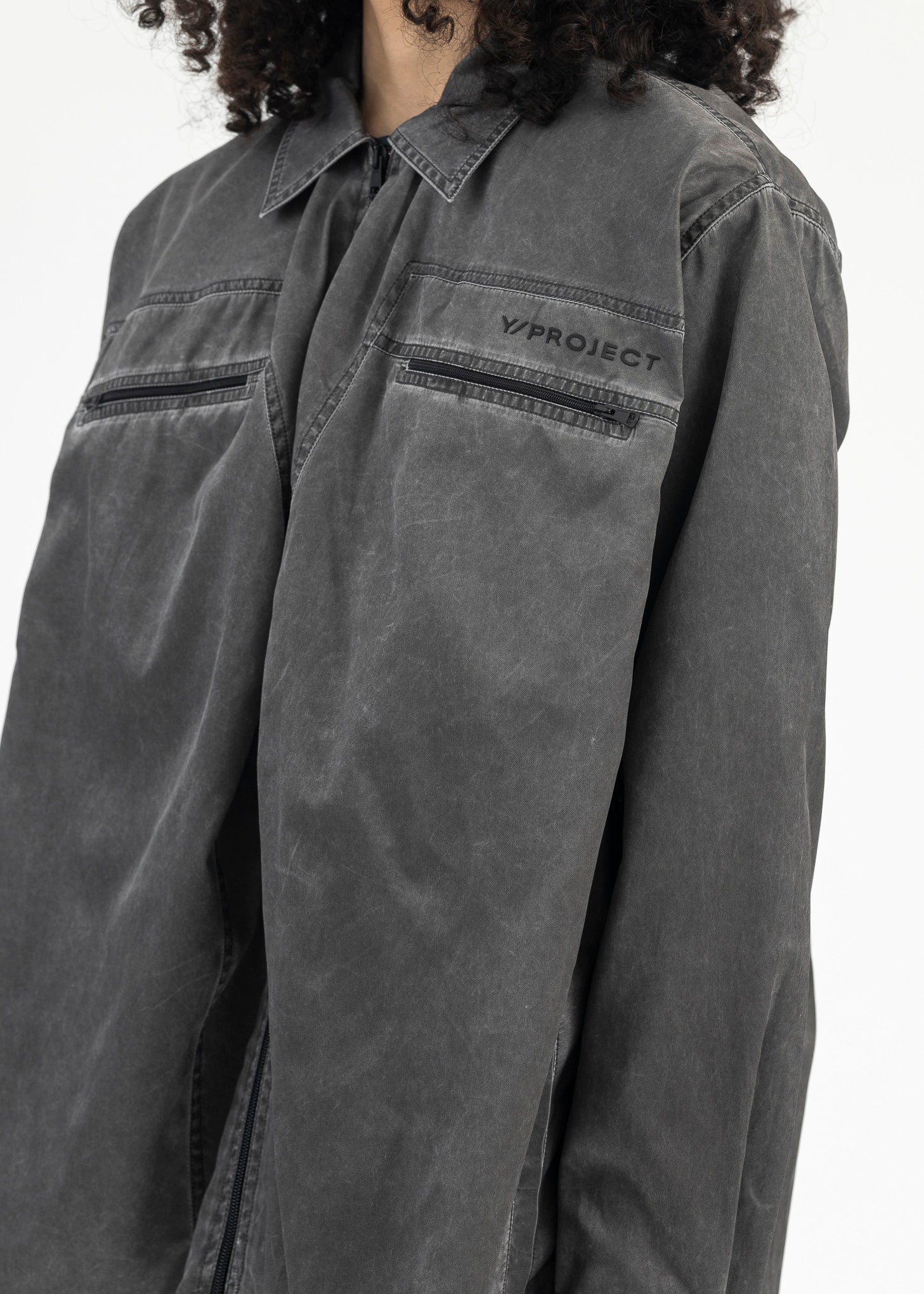 WASHED BLACK POP-UP OVERSHIRT - Image 5