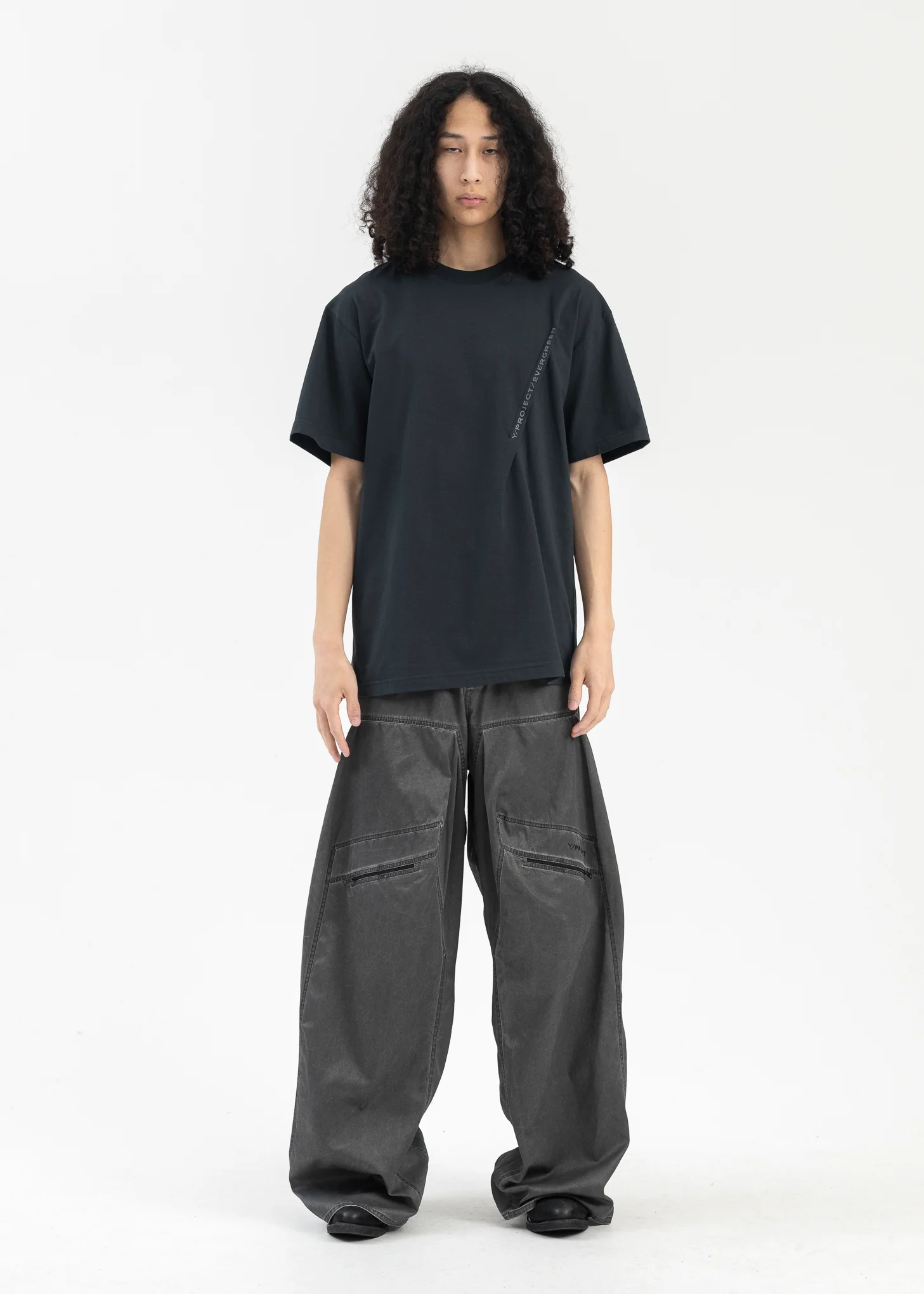 WASHED BLACK POP-UP PANTS - Image 5