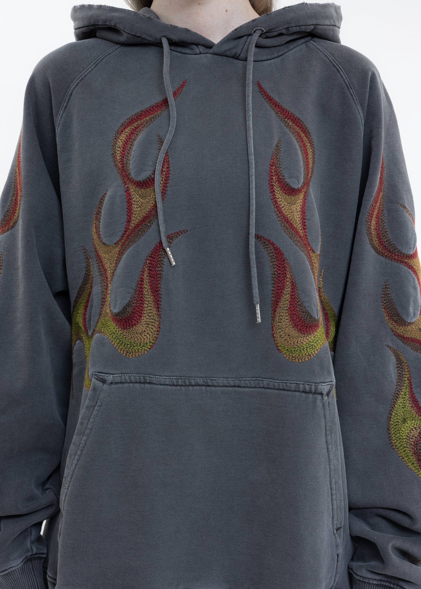Washed Black RACING FLAMING Hoodies - Image 4