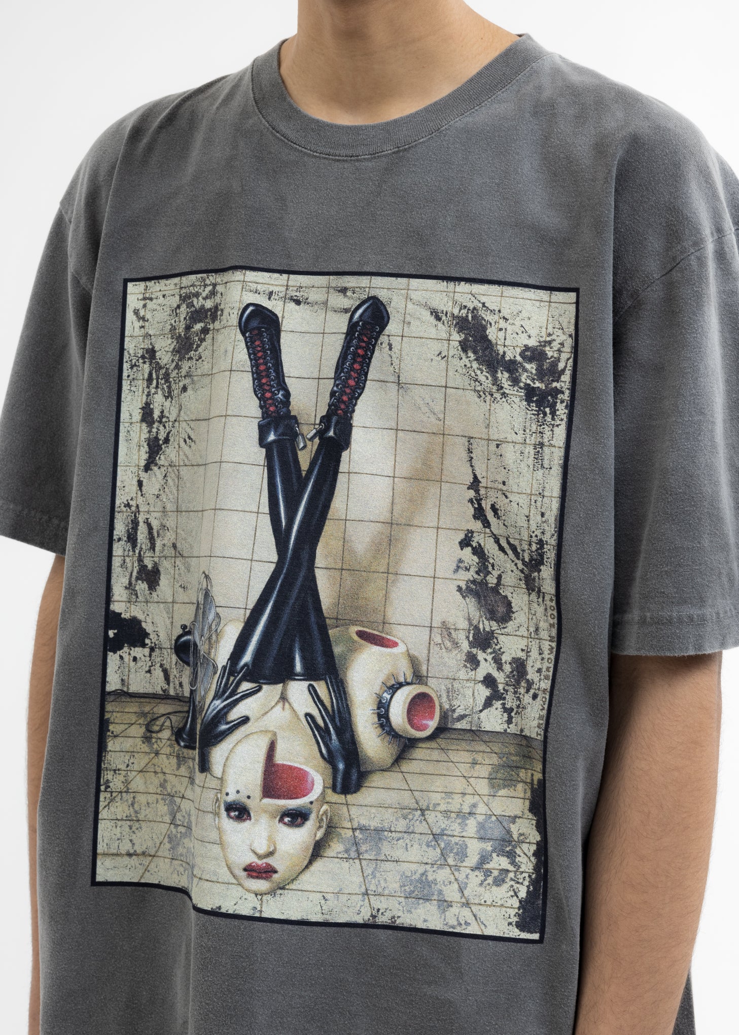 Black Hand Dyed T-Shirt - STILL LIFE Artwork by TREVOR BROWN - Image 2