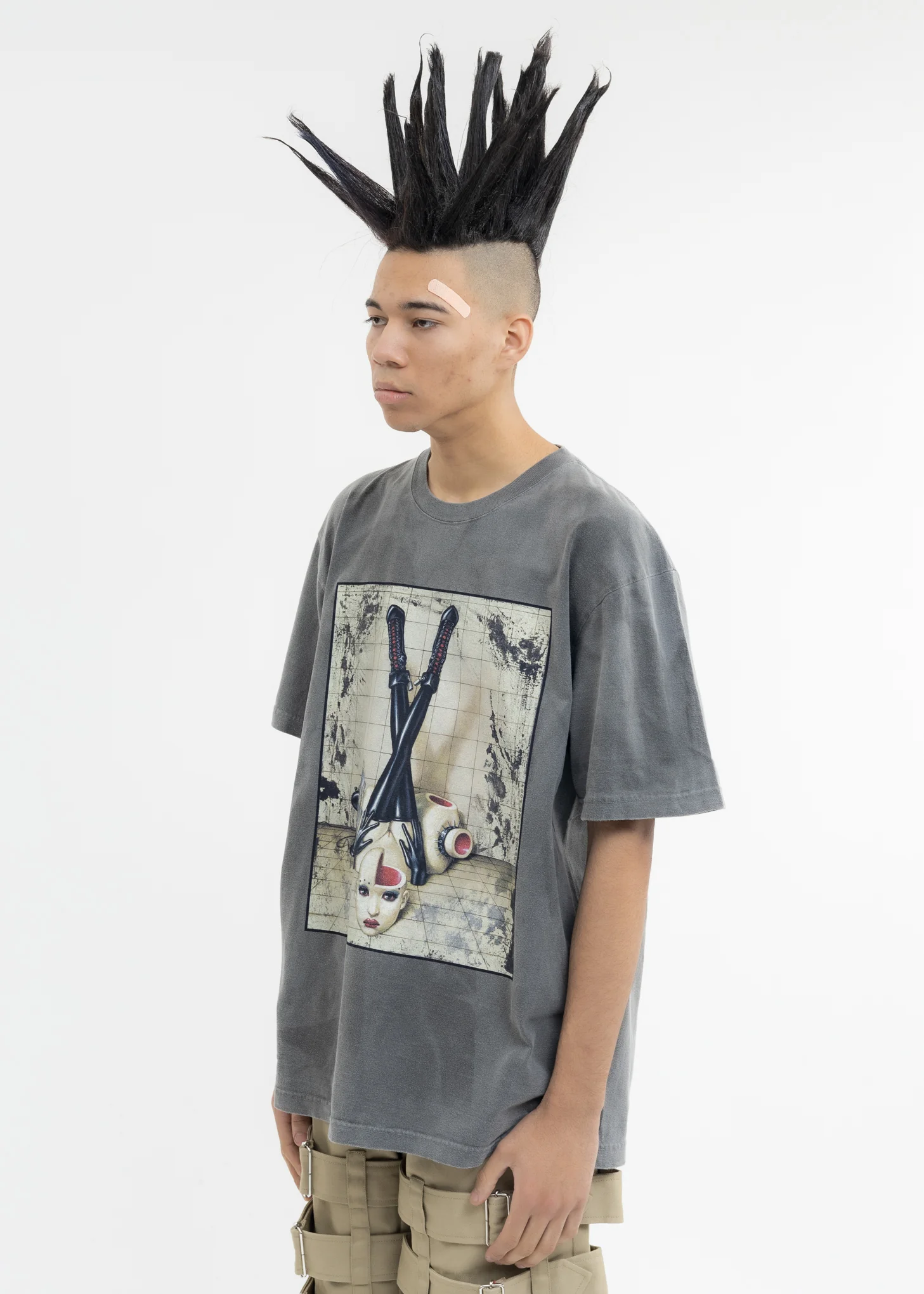 Black Hand Dyed T-Shirt - STILL LIFE Artwork by TREVOR BROWN - Image 3