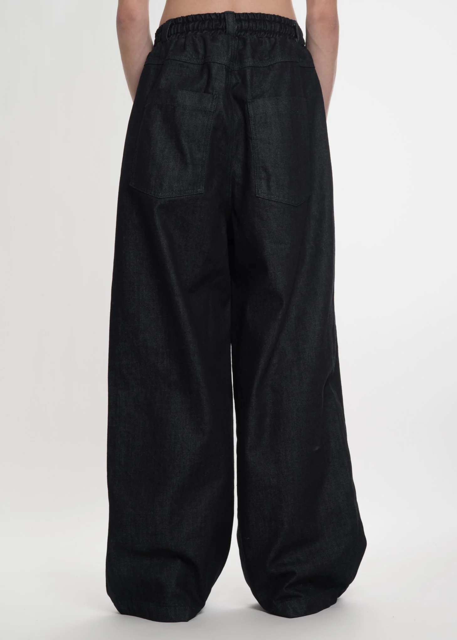 Unwashed Loose Elastic Denim Trousers - Image 2