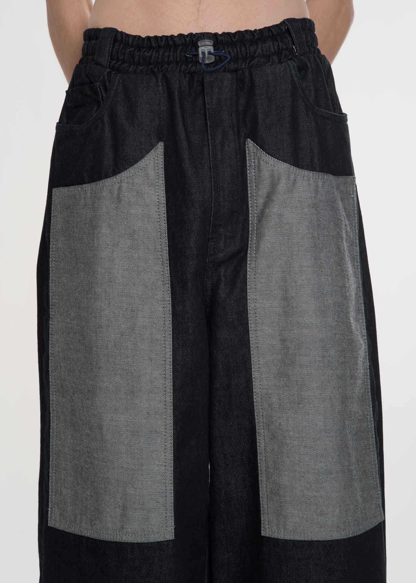 Unwashed Loose Elastic Denim Trousers - Image 3