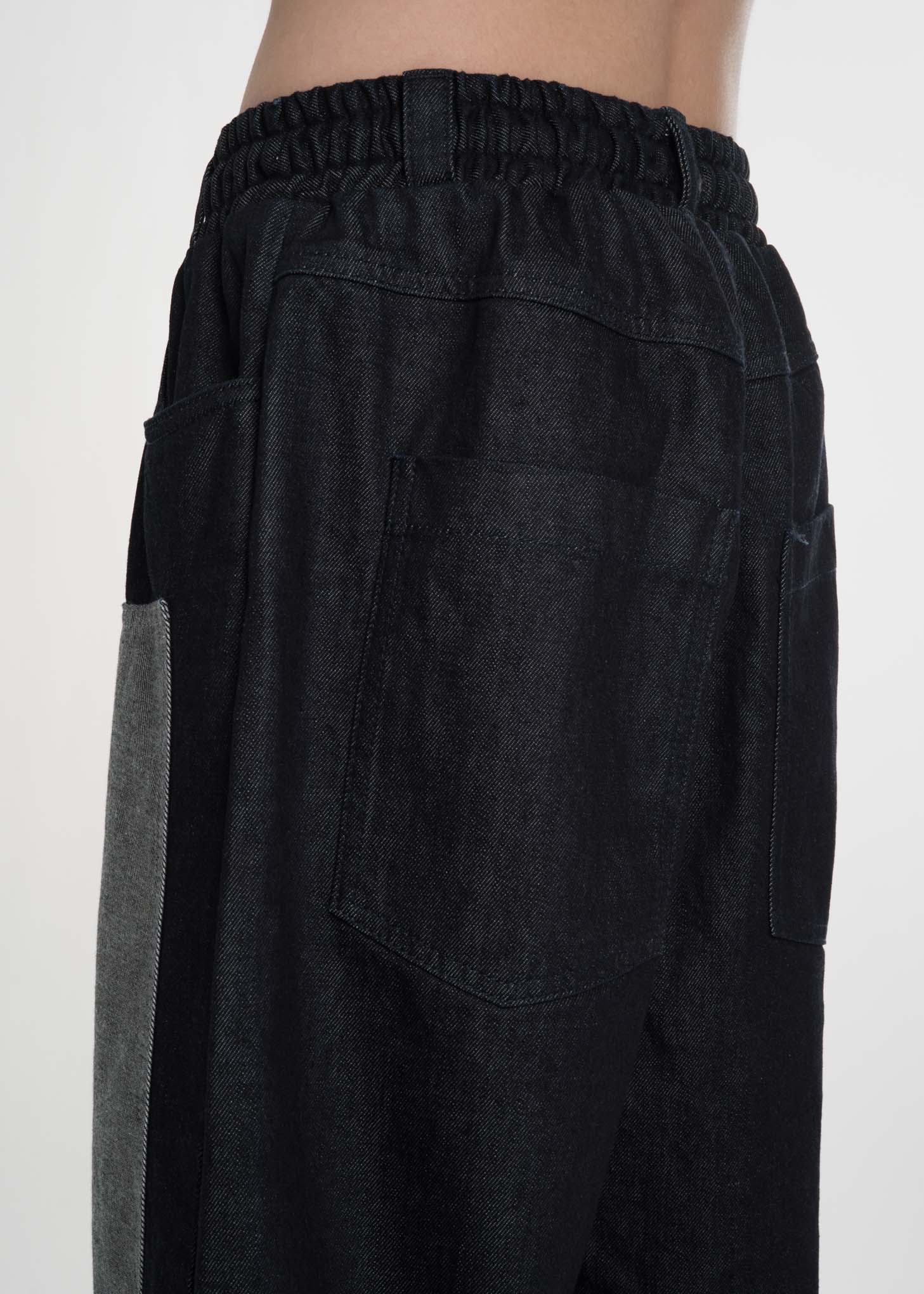 Unwashed Loose Elastic Denim Trousers - Image 4