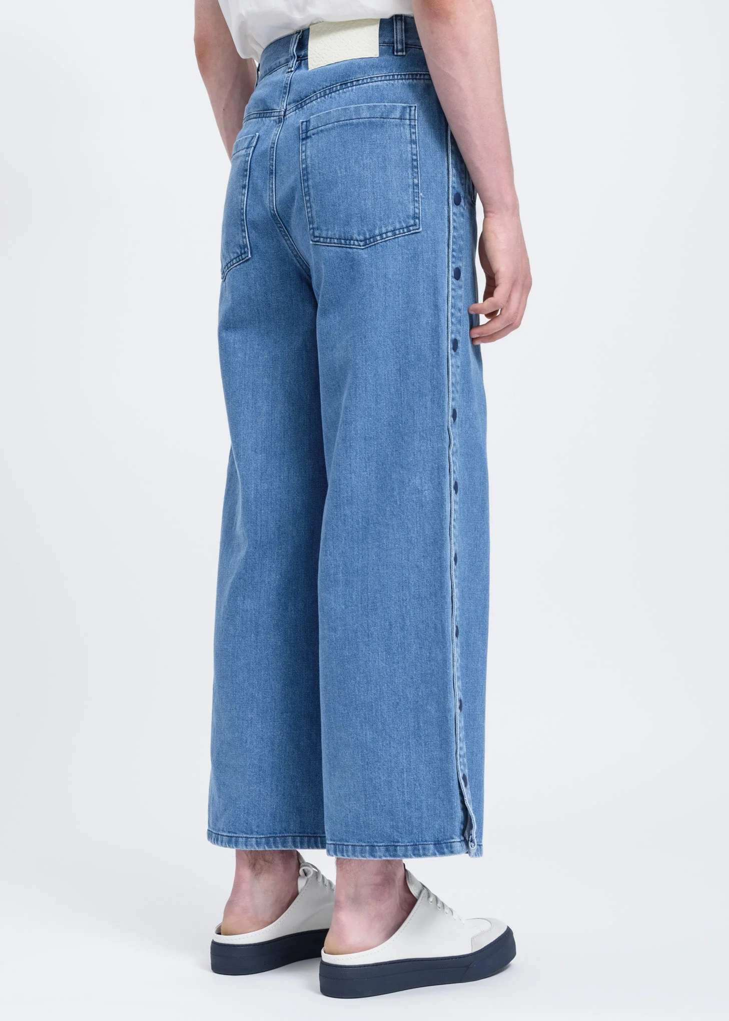 Washed Denim Loose Pants - Image 3