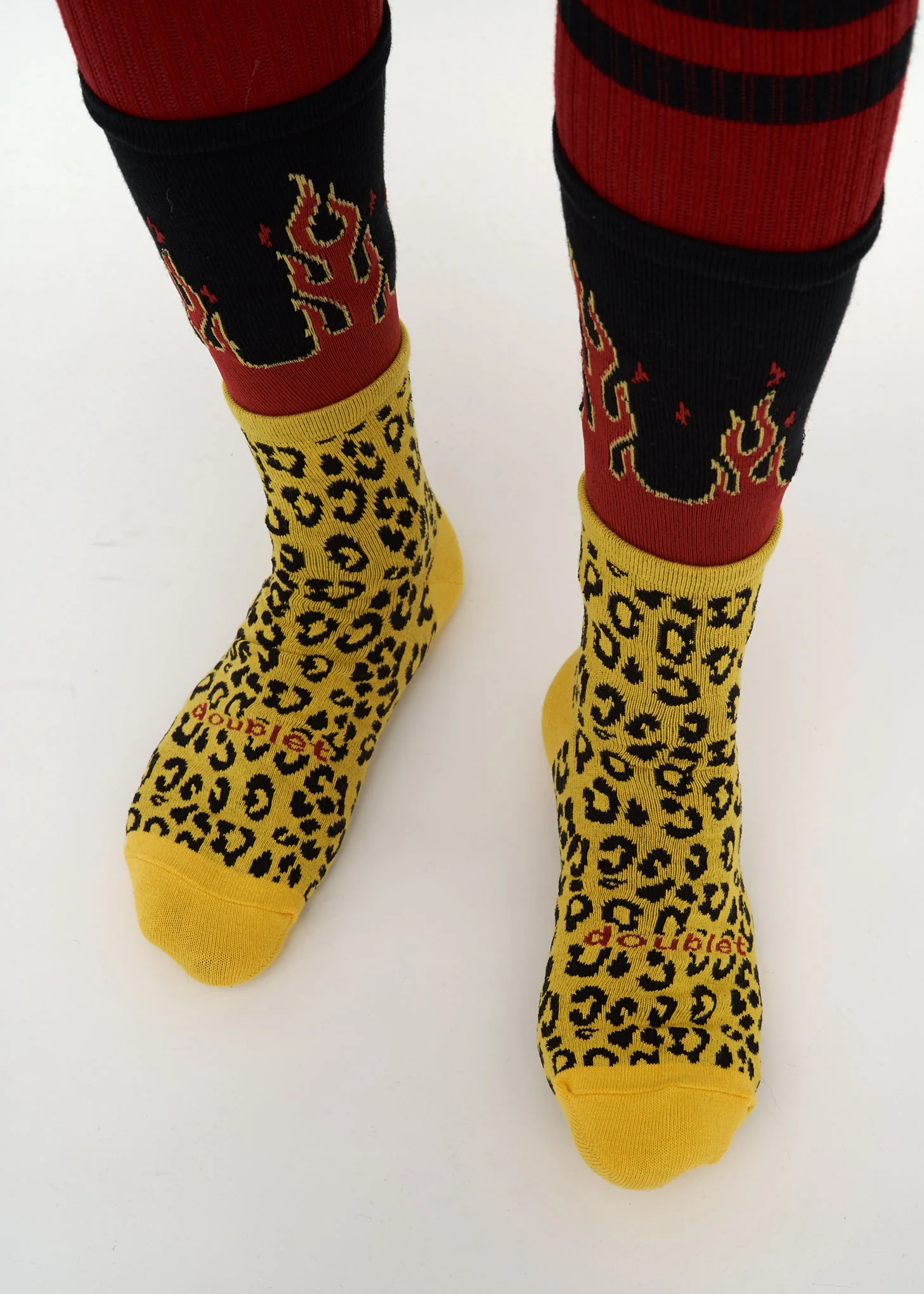 Yellow 3 Layered Leopard Socks - Image 4