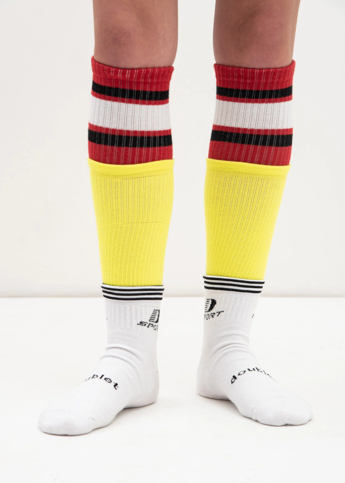 White 3 Layered Sports Socks