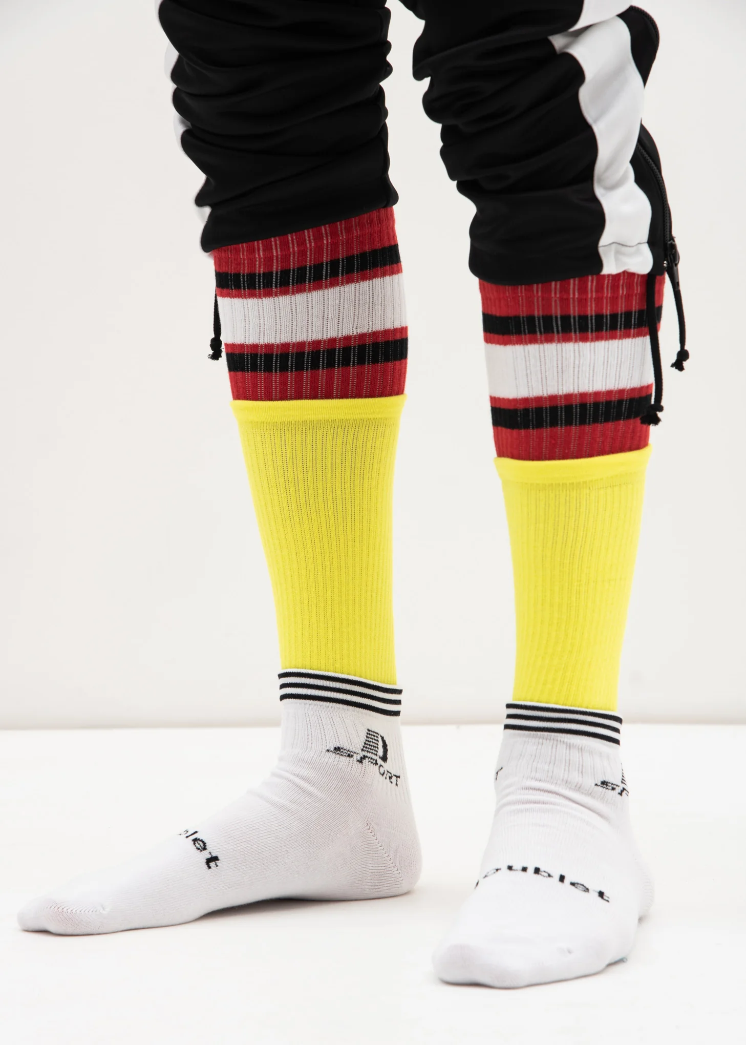 White 3 Layered Sports Socks