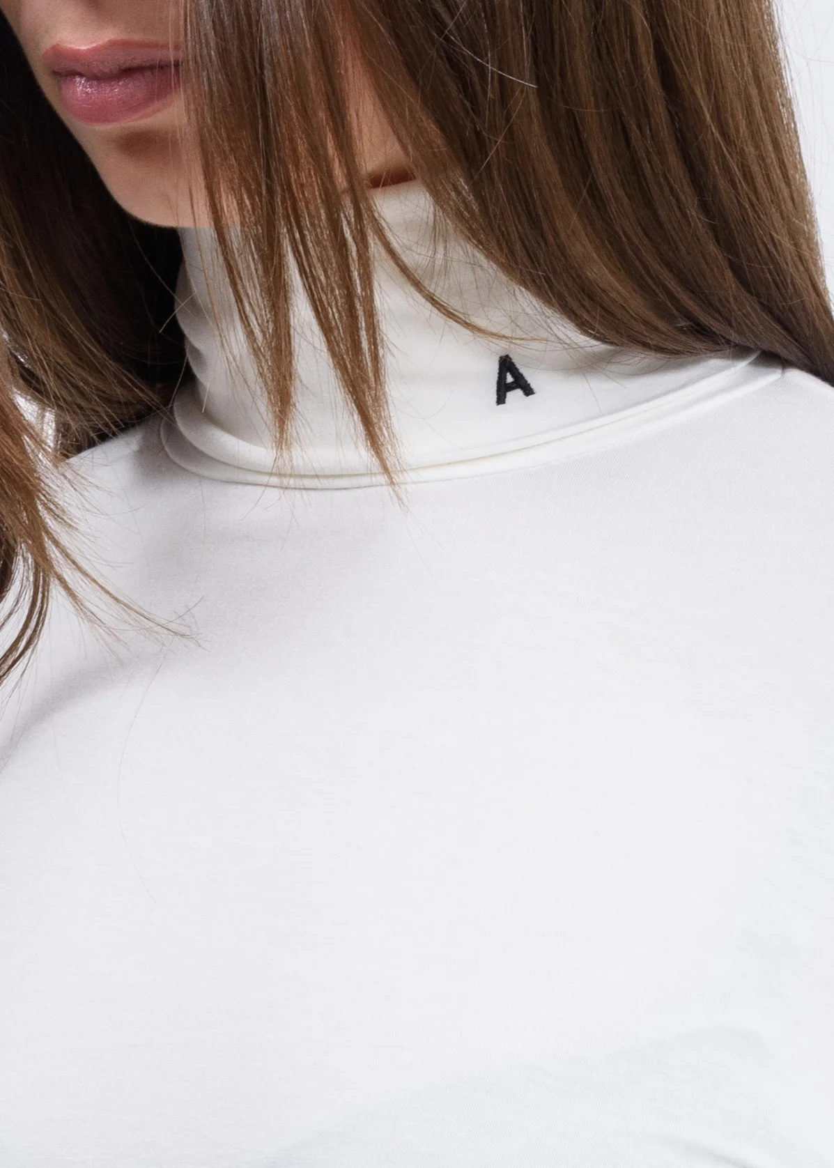 White A Logo Turtleneck Long Sleeve - Image 2