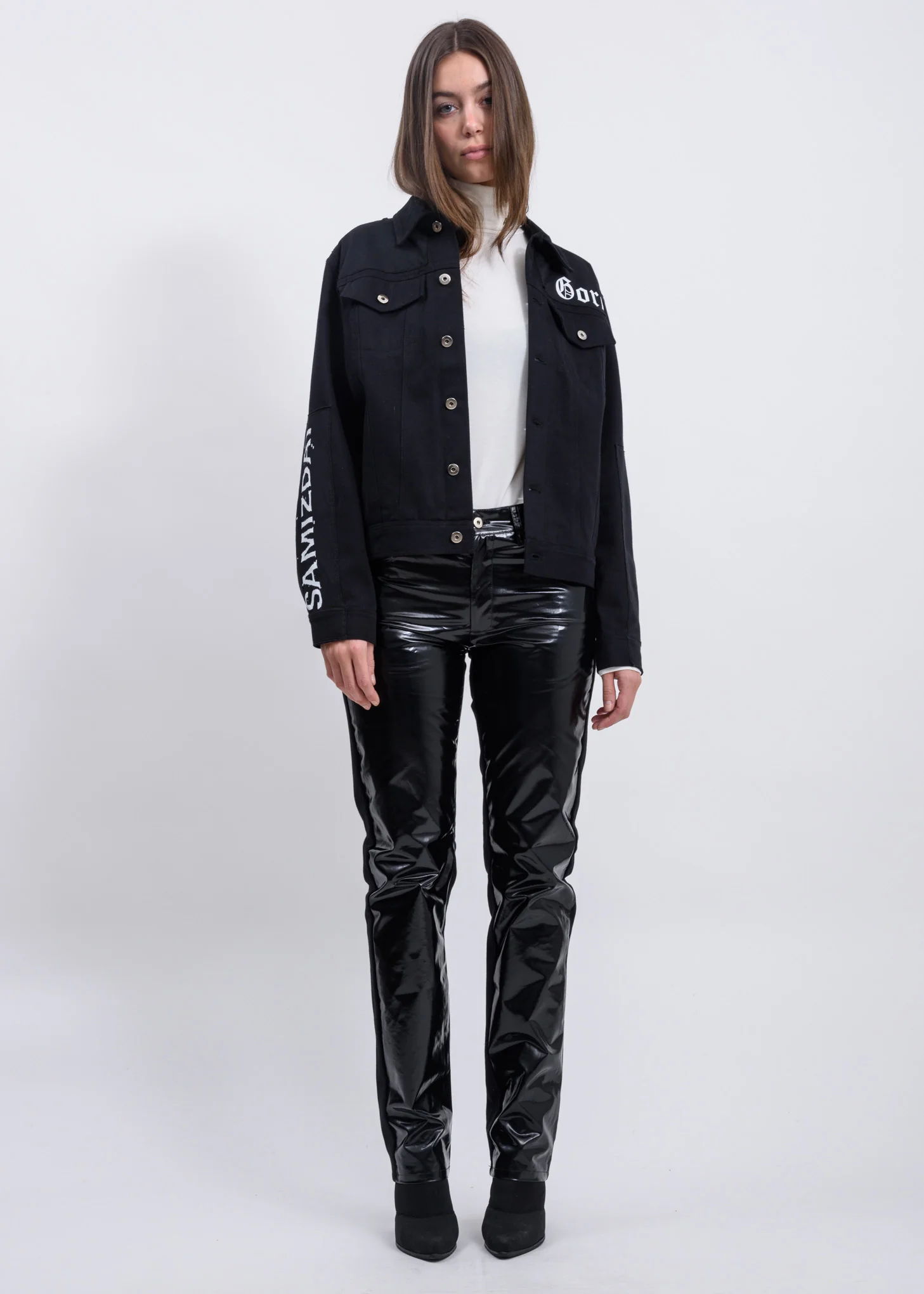 White A Logo Turtleneck Long Sleeve - Image 4