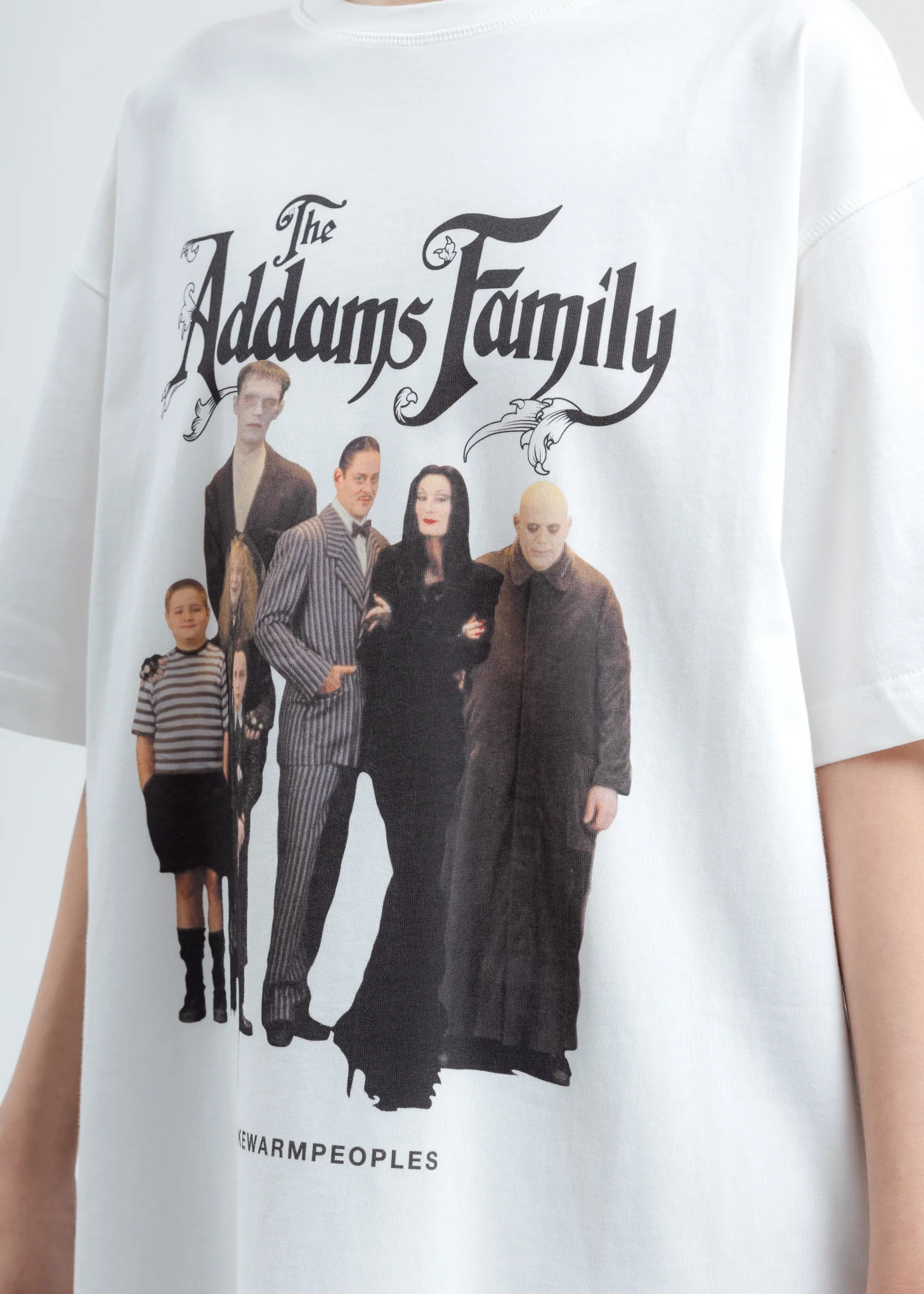 White Addamâ€™s Family Photo Print Tee - Image 2