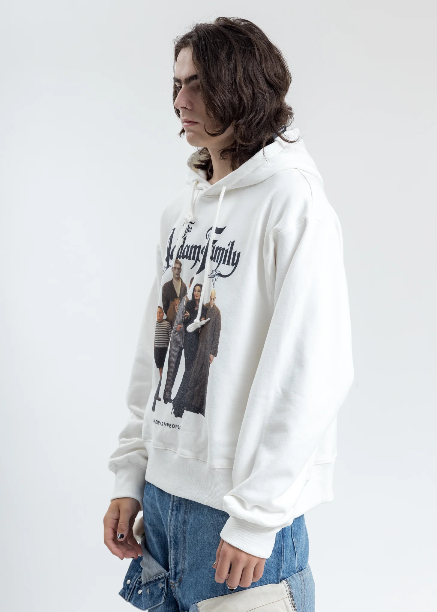 White Addamâ€™s Family Photo Print Hoodie - Image 3