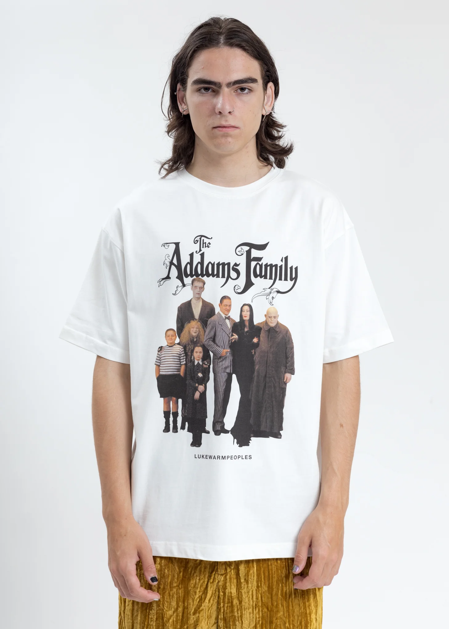 White Addam’s Family Photo Print Tee