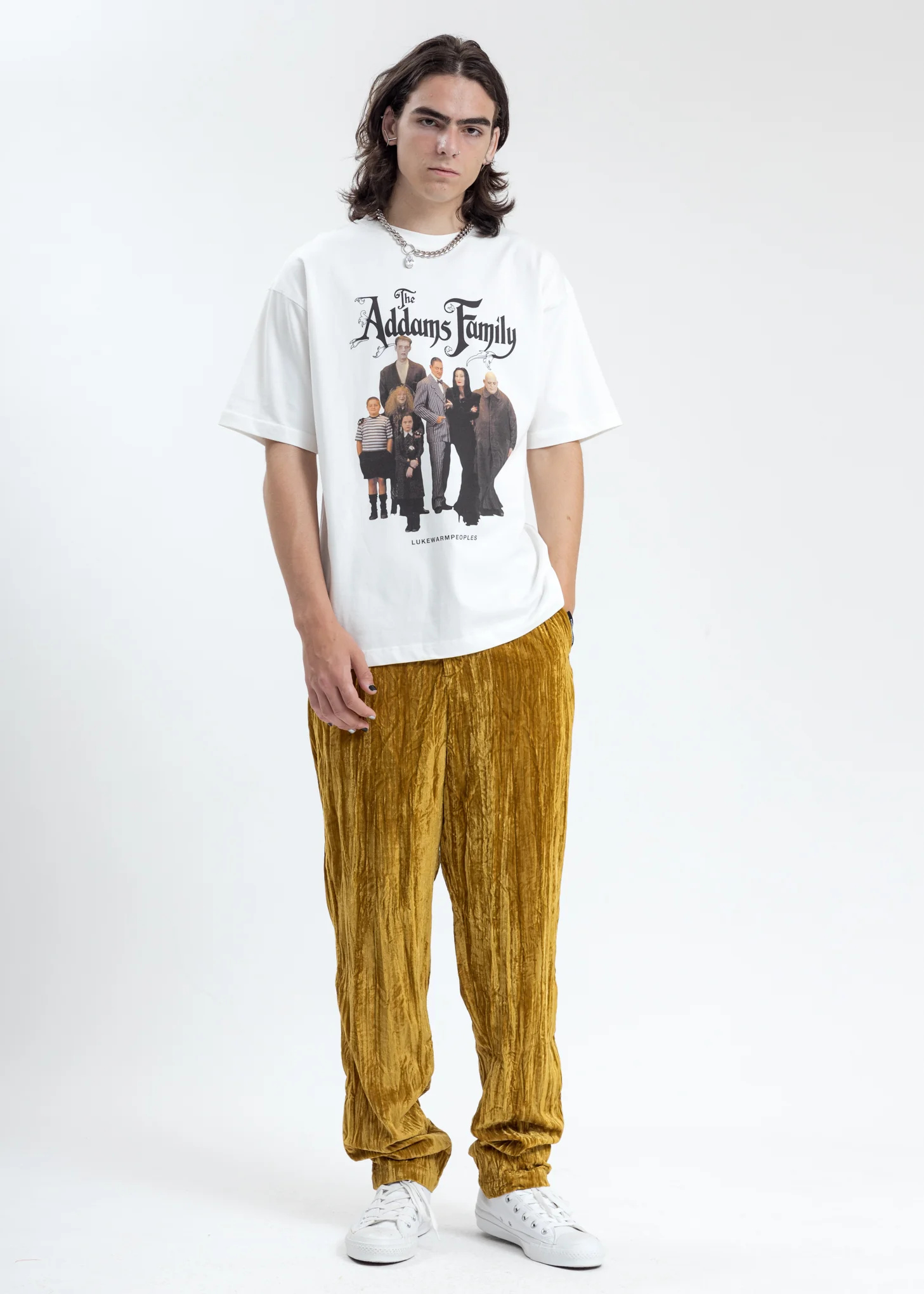 White Addam’s Family Photo Print Tee - Image 5