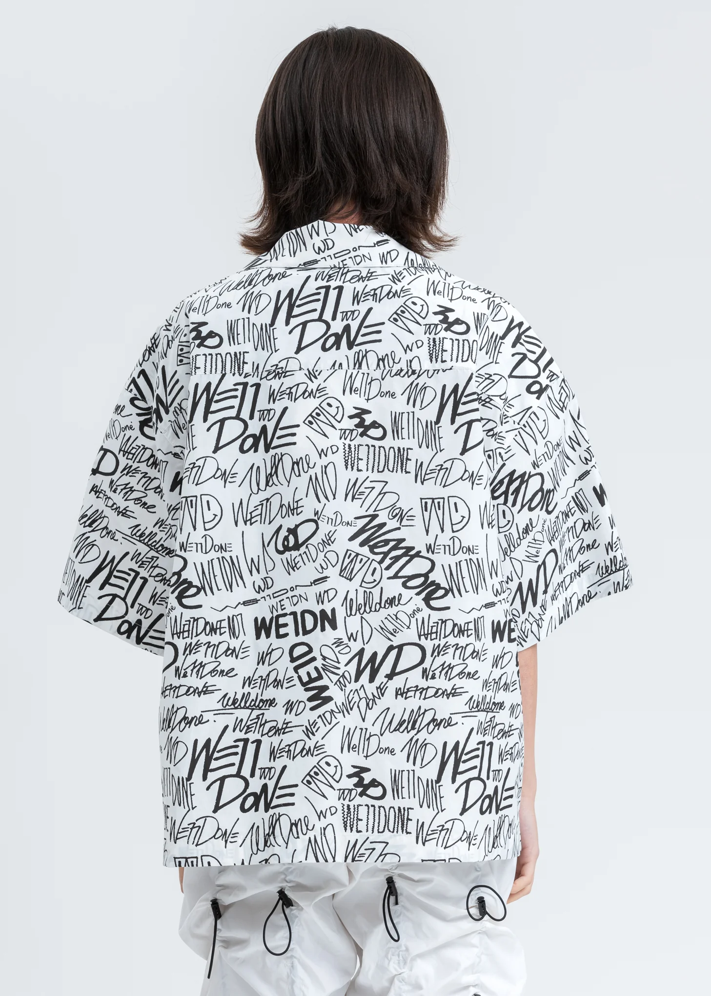 White Allover Logo Short Sleeve Shirt - Image 2