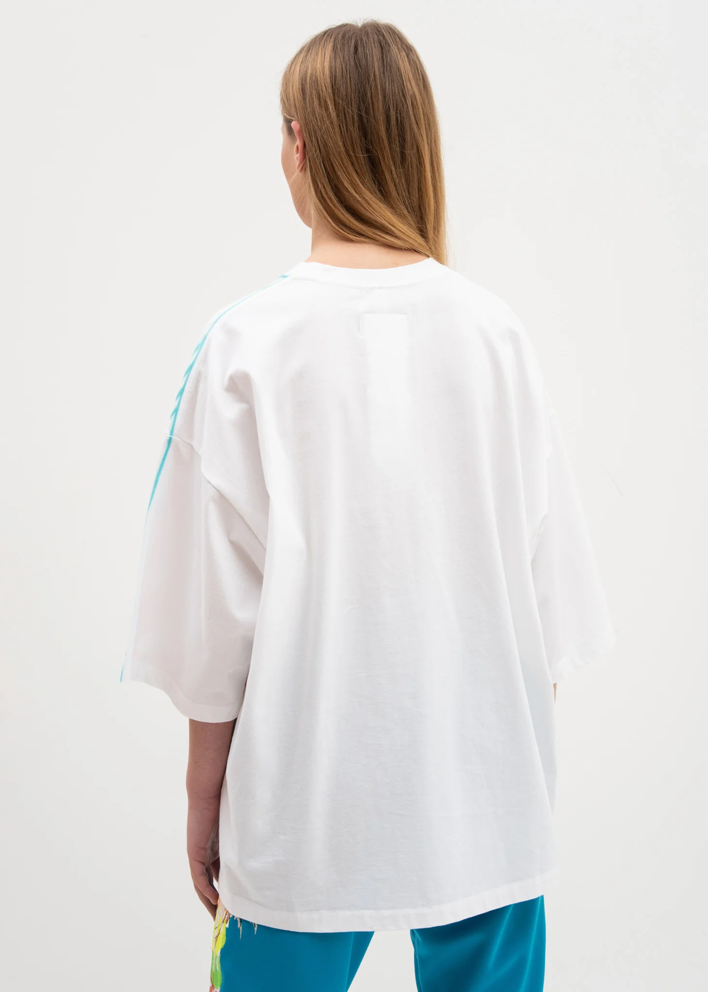 White Anaglyph Hand-Painted T-Shirt - Image 2