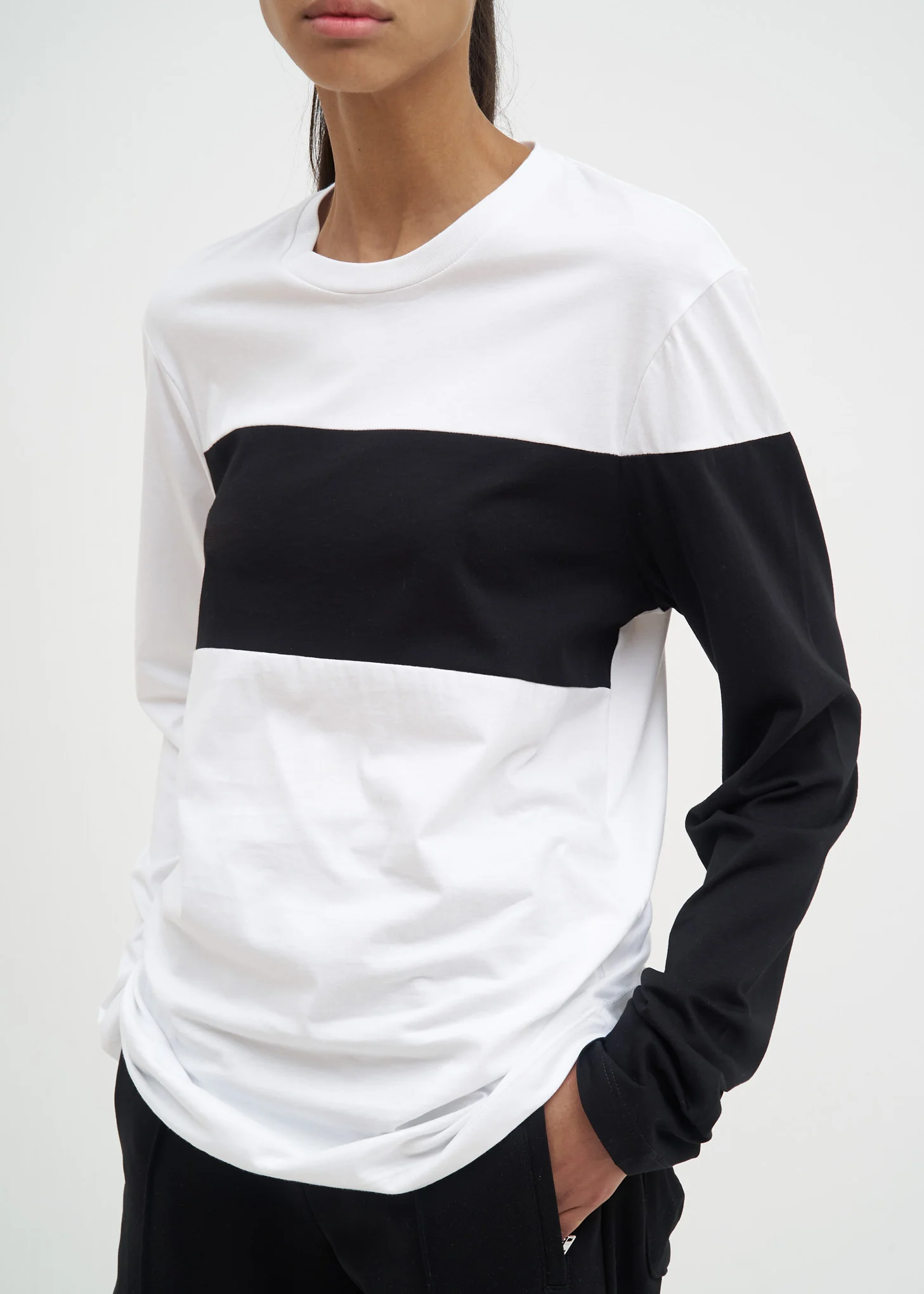White and Black Band Logo Long Sleeve - Image 5