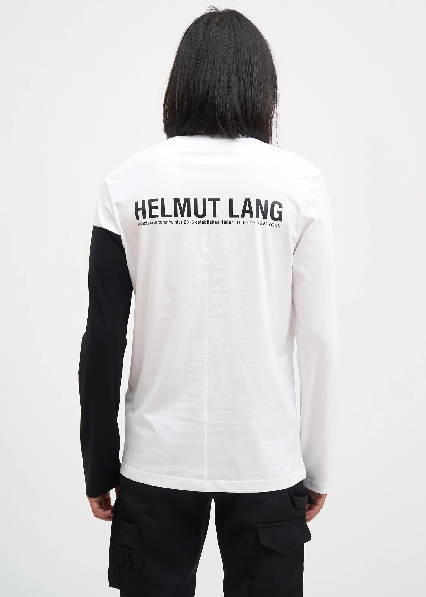 White and Black Band Logo Long Sleeve - Image 2
