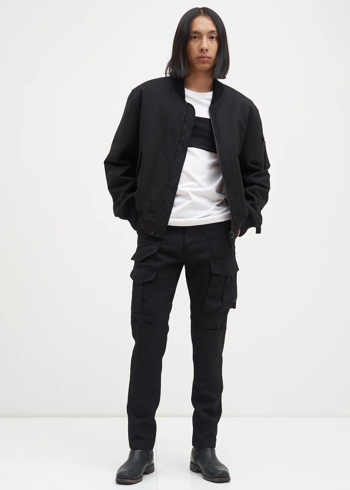 White and Black Band Logo Long Sleeve - Image 5