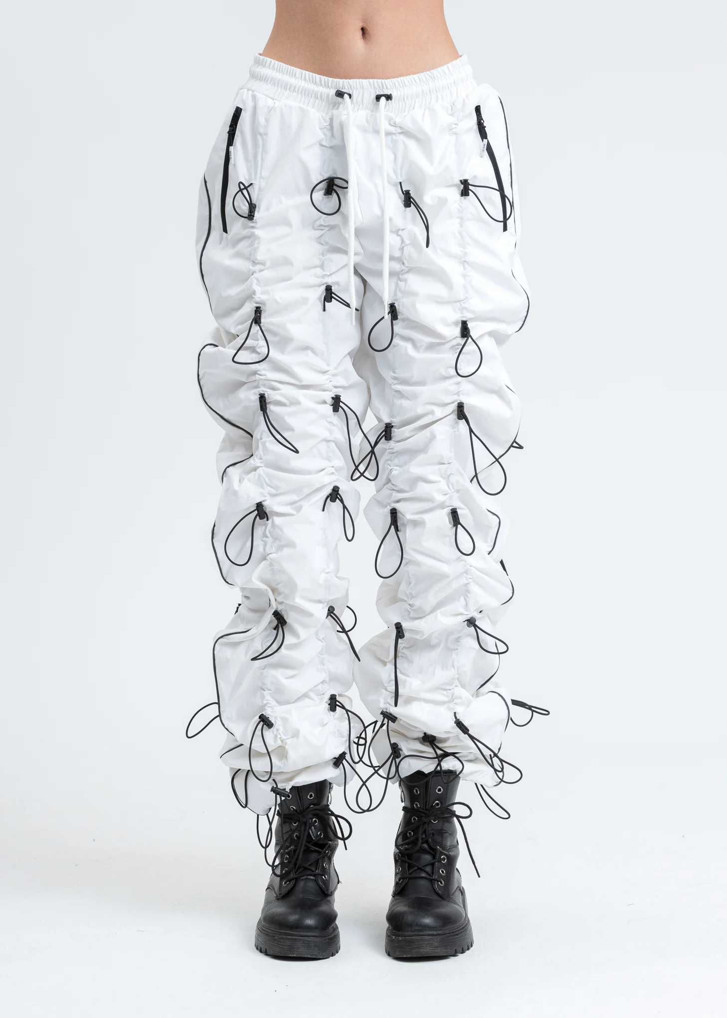 White And Black GOBCHANG Pants - Image 2