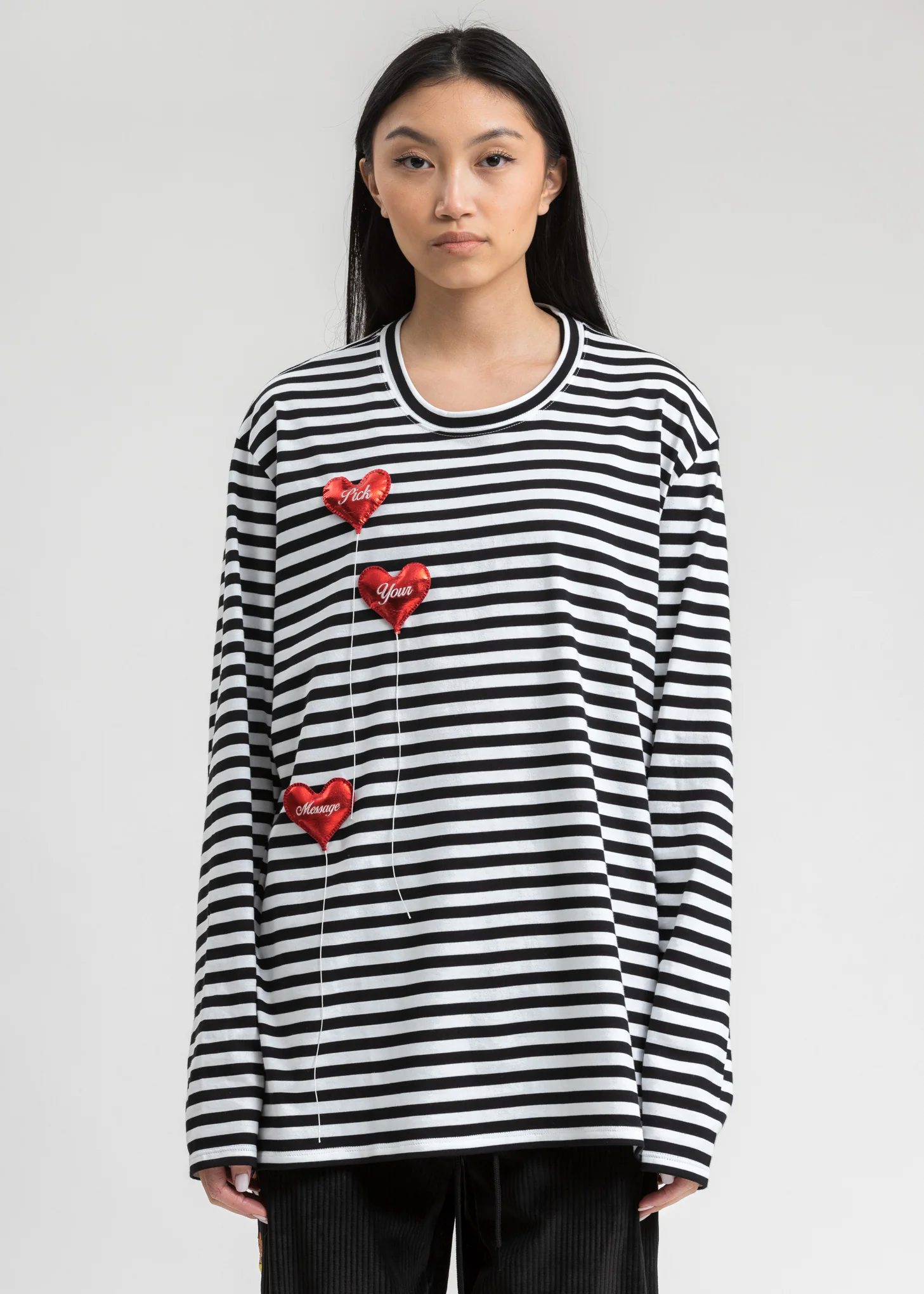White and Black Happy Balloons Long Sleeve T-Shirt