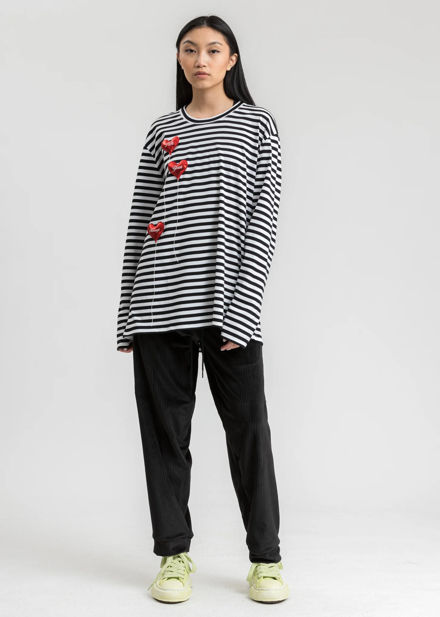 White and Black Happy Balloons Long Sleeve T-Shirt - Image 5