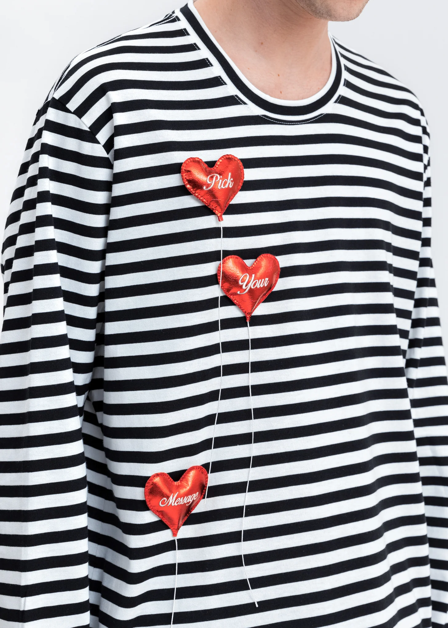White and Black Happy Balloons Long Sleeve T-Shirt - Image 2