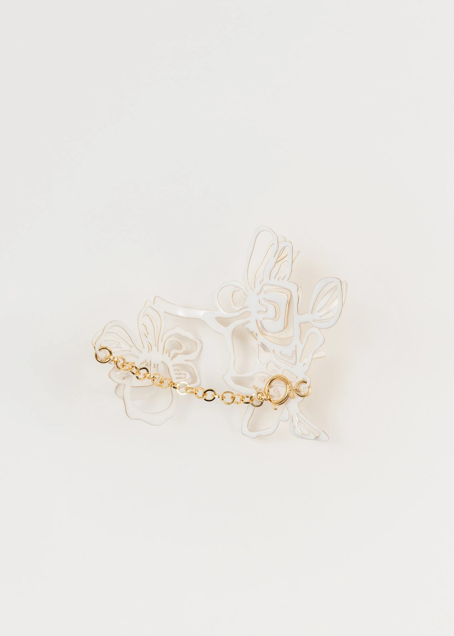 White And Gold ORCHID Bracelet - Image 5