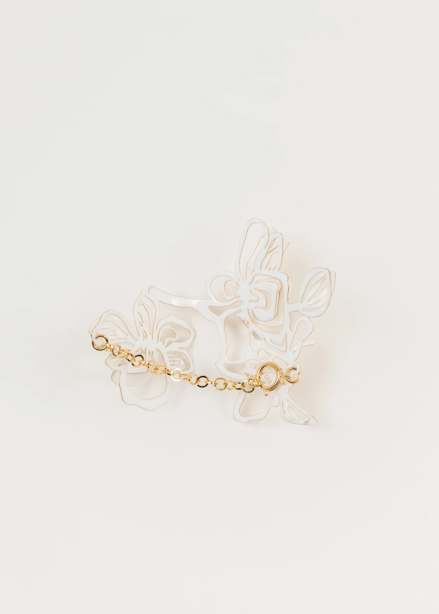 White And Gold ORCHID Bracelet - Image 6