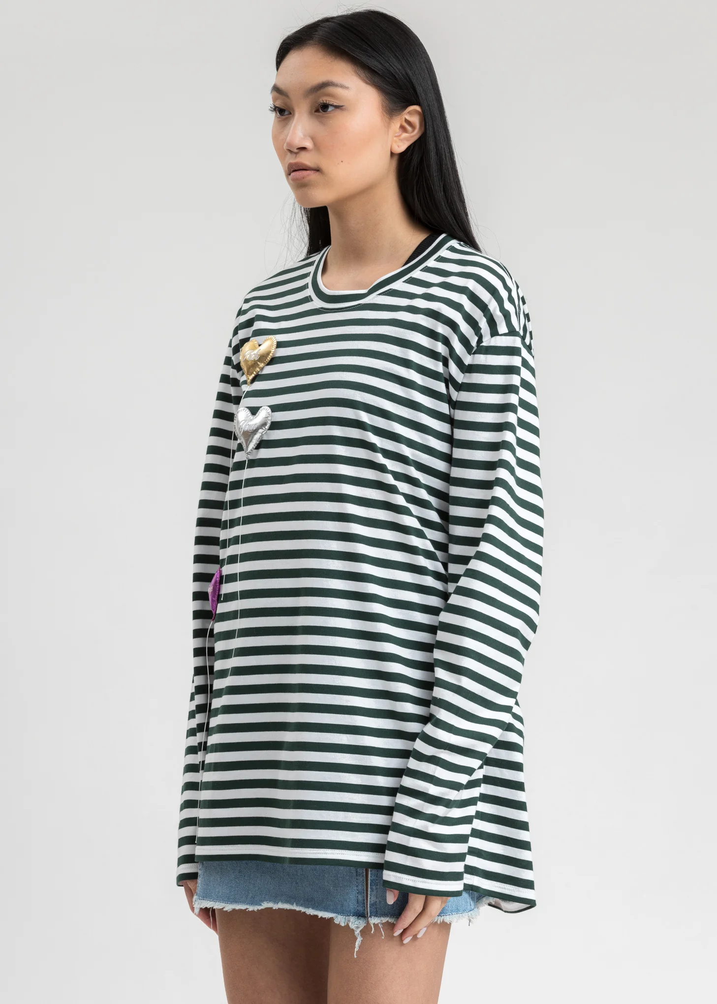 White and Green Happy Balloons Long Sleeve T-Shirt - Image 3