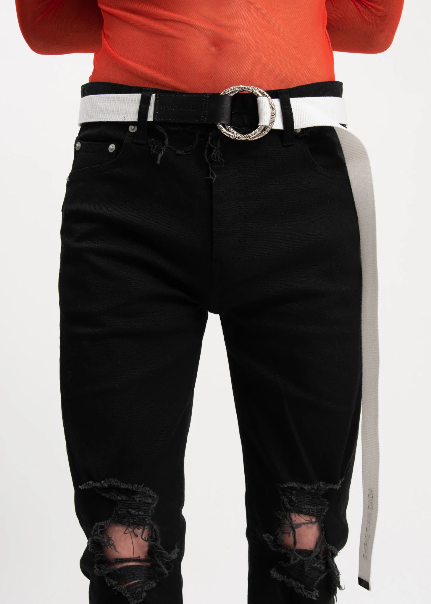 White and Grey Black KARAKUSA Ring Belt - Image 4