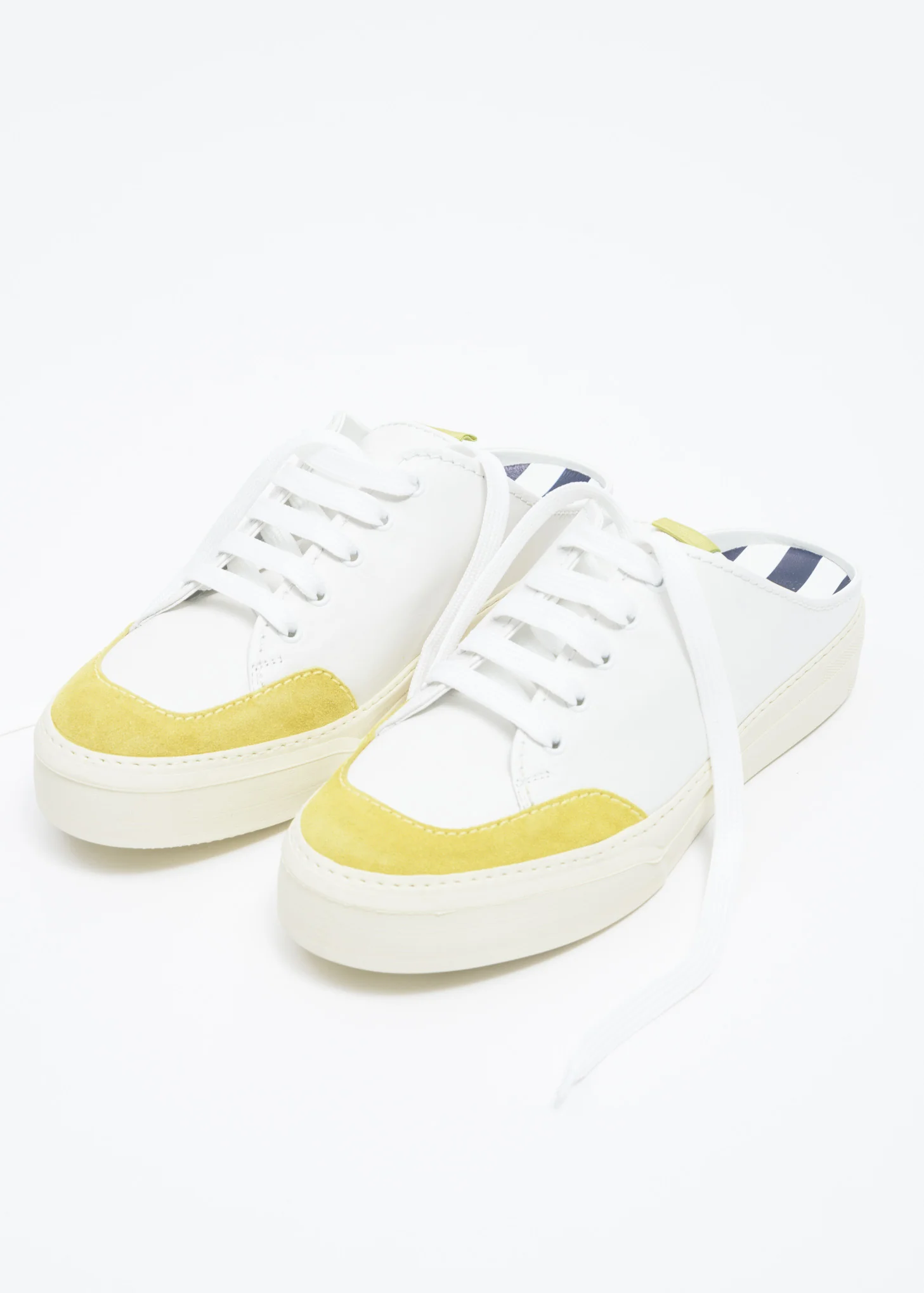 White and Yellow Sabot Sneakers
