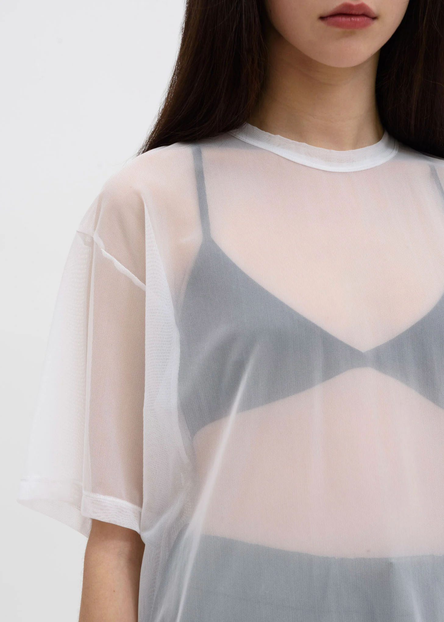 White Arno Mesh T-Shirt - Image 3