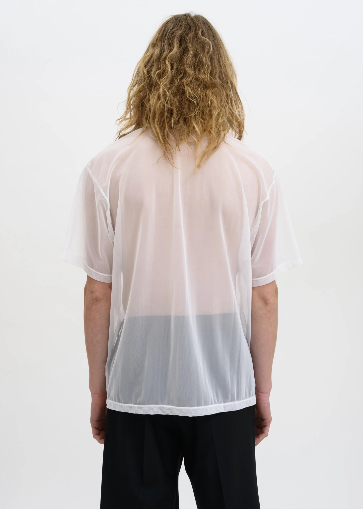 White Arno Mesh T-Shirt - Image 3