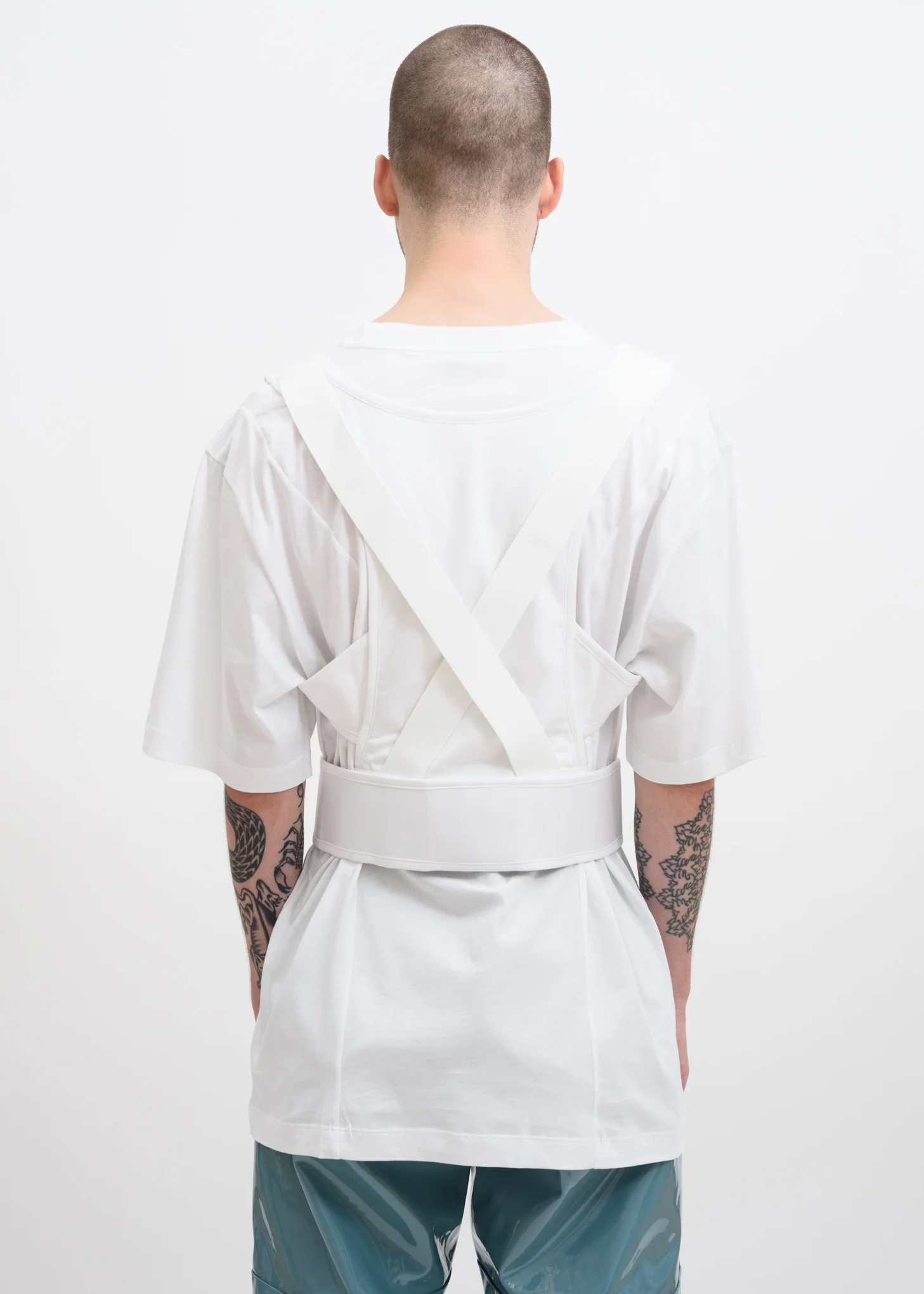 White Ashk T-Shirt w/ Suspenders - Image 2