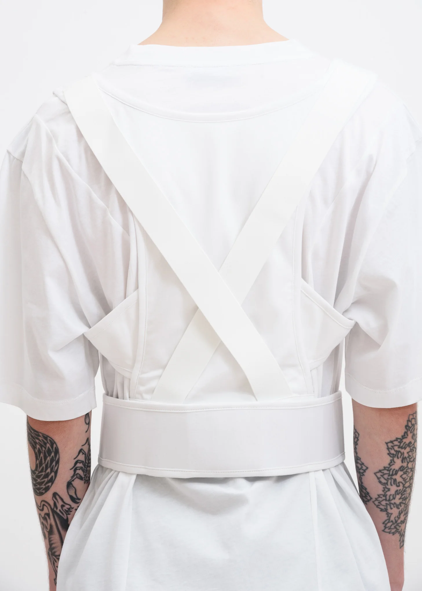 White Ashk T-Shirt w/ Suspenders - Image 4