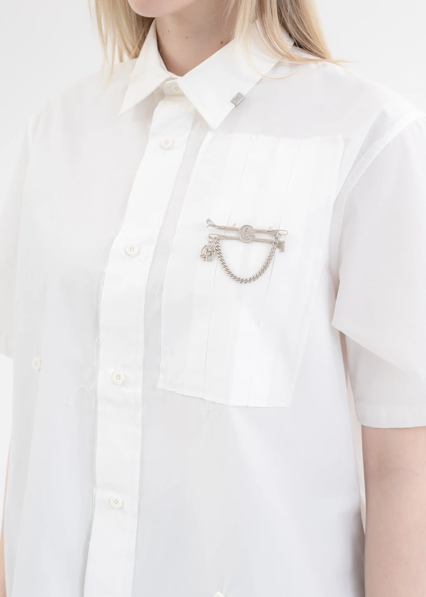 White Asteroid Raw Edge Shirt - Image 2